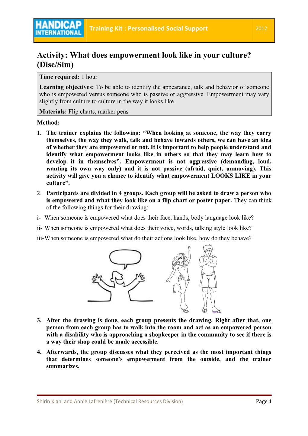 Activity: What Does Empowerment Look Like in Your Culture? (Disc/Sim)