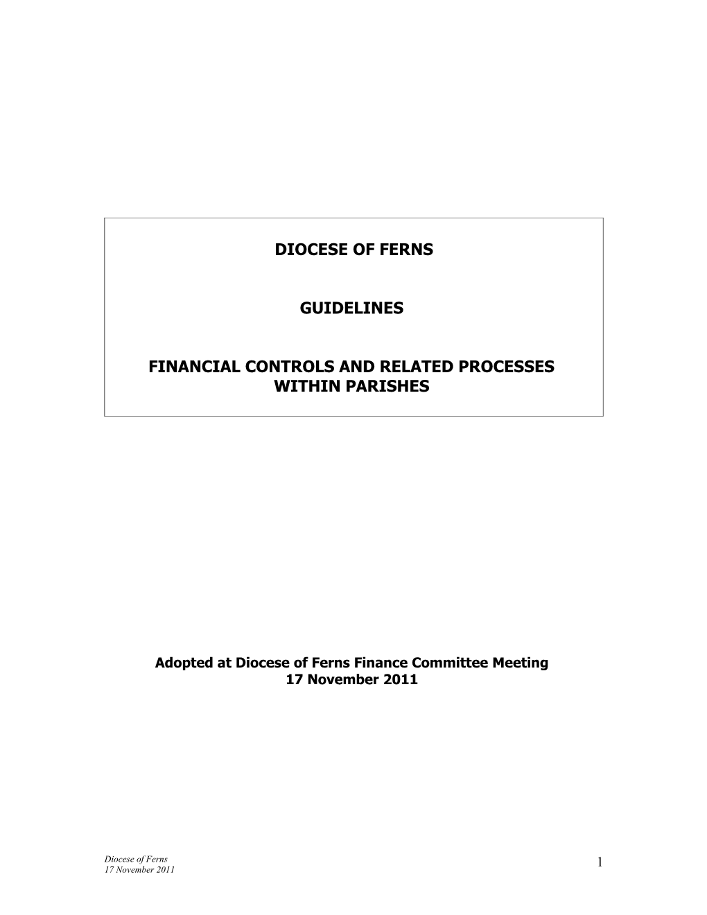 Financial Controls and Related Processes