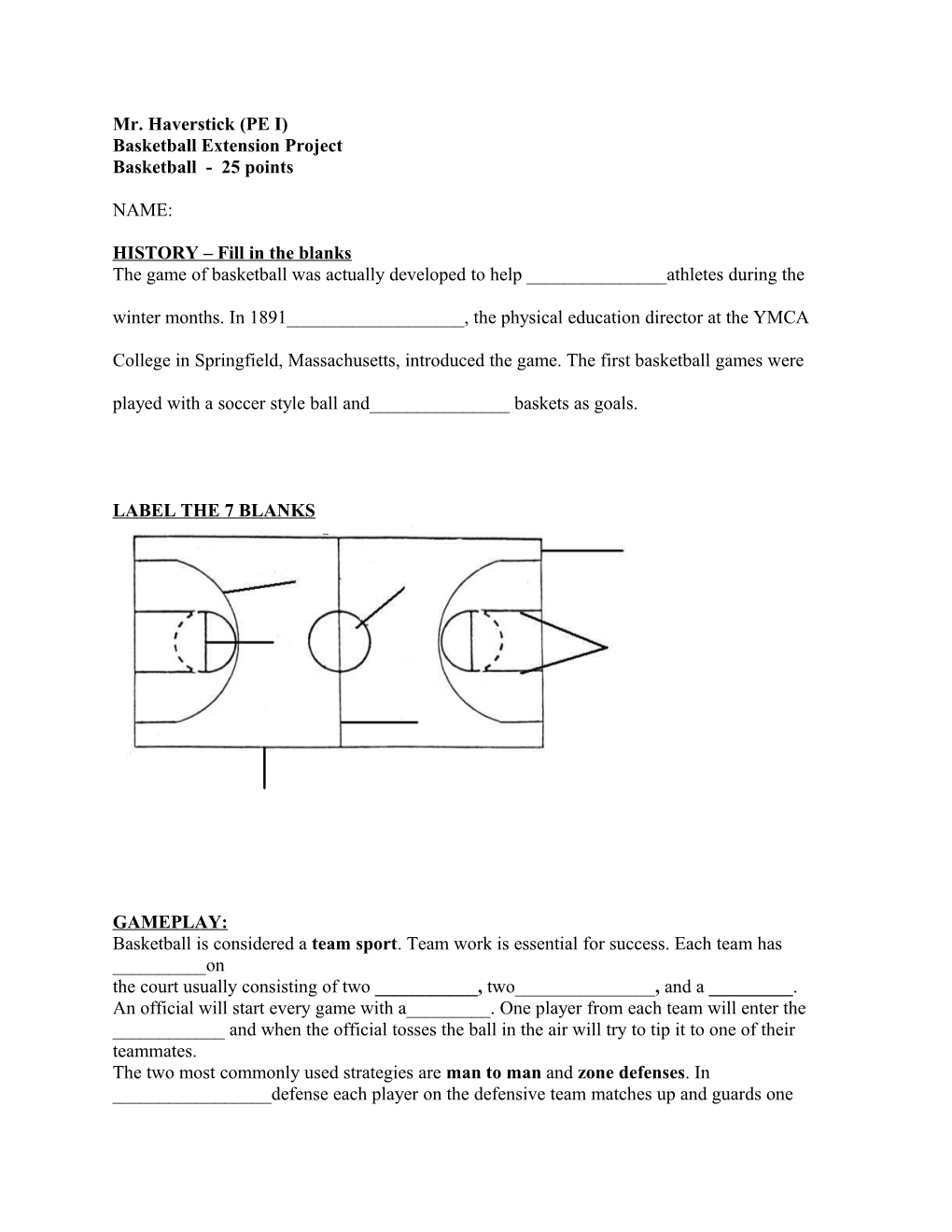 Basketball Extension Project
