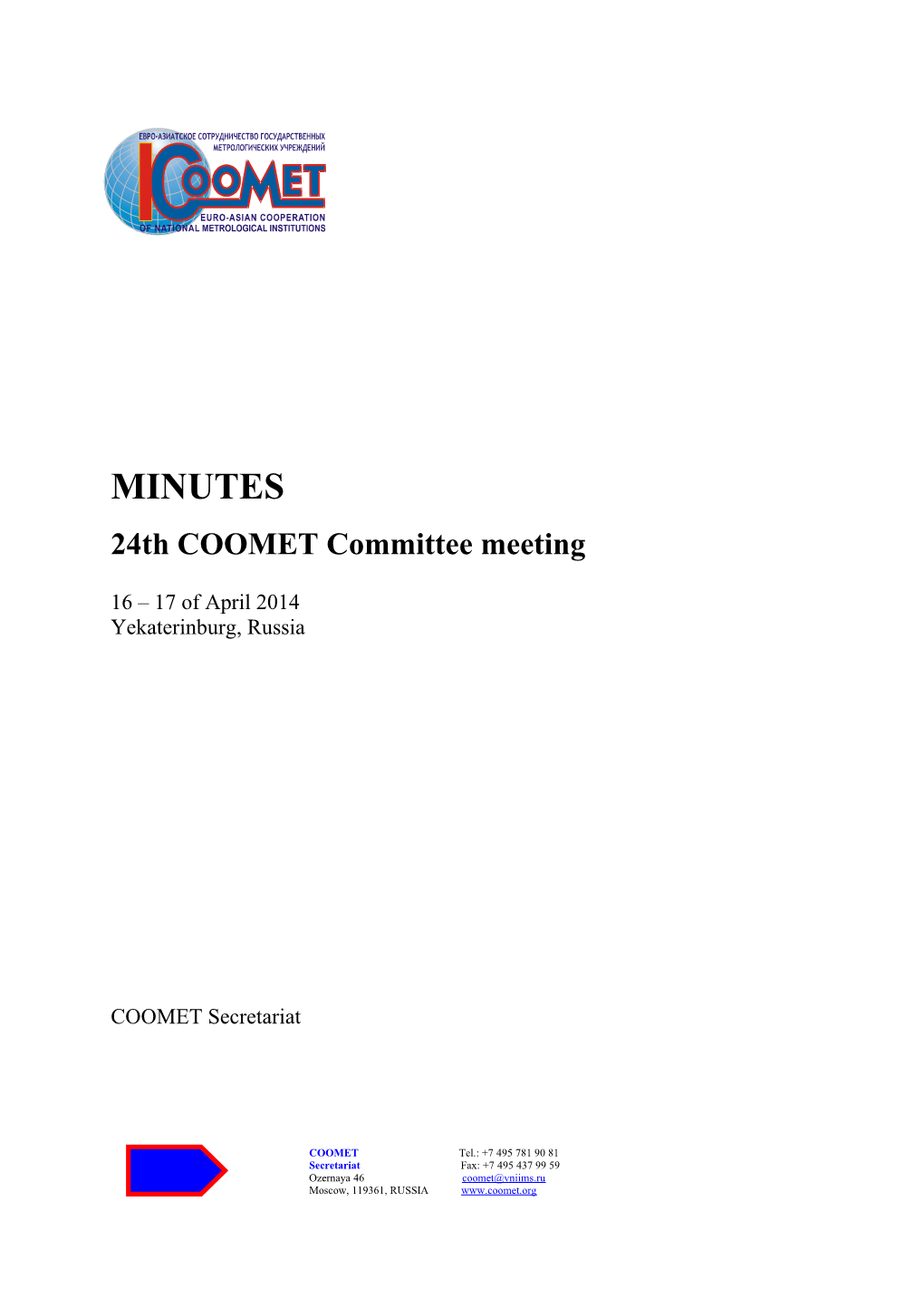 24Th COOMET Committee Meeting