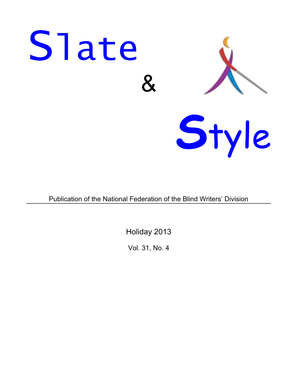 Publication of the National Federation of the Blind Writers Division