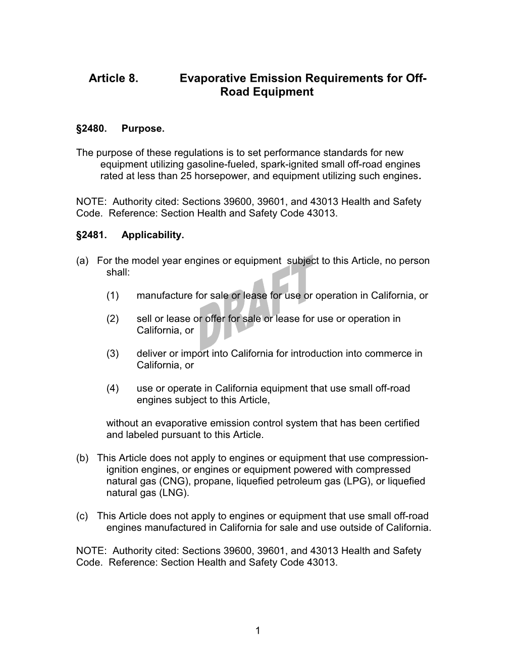 Rulemaking Informal: 2003-05-08 Draft SORE Evaporative Regulatory Language