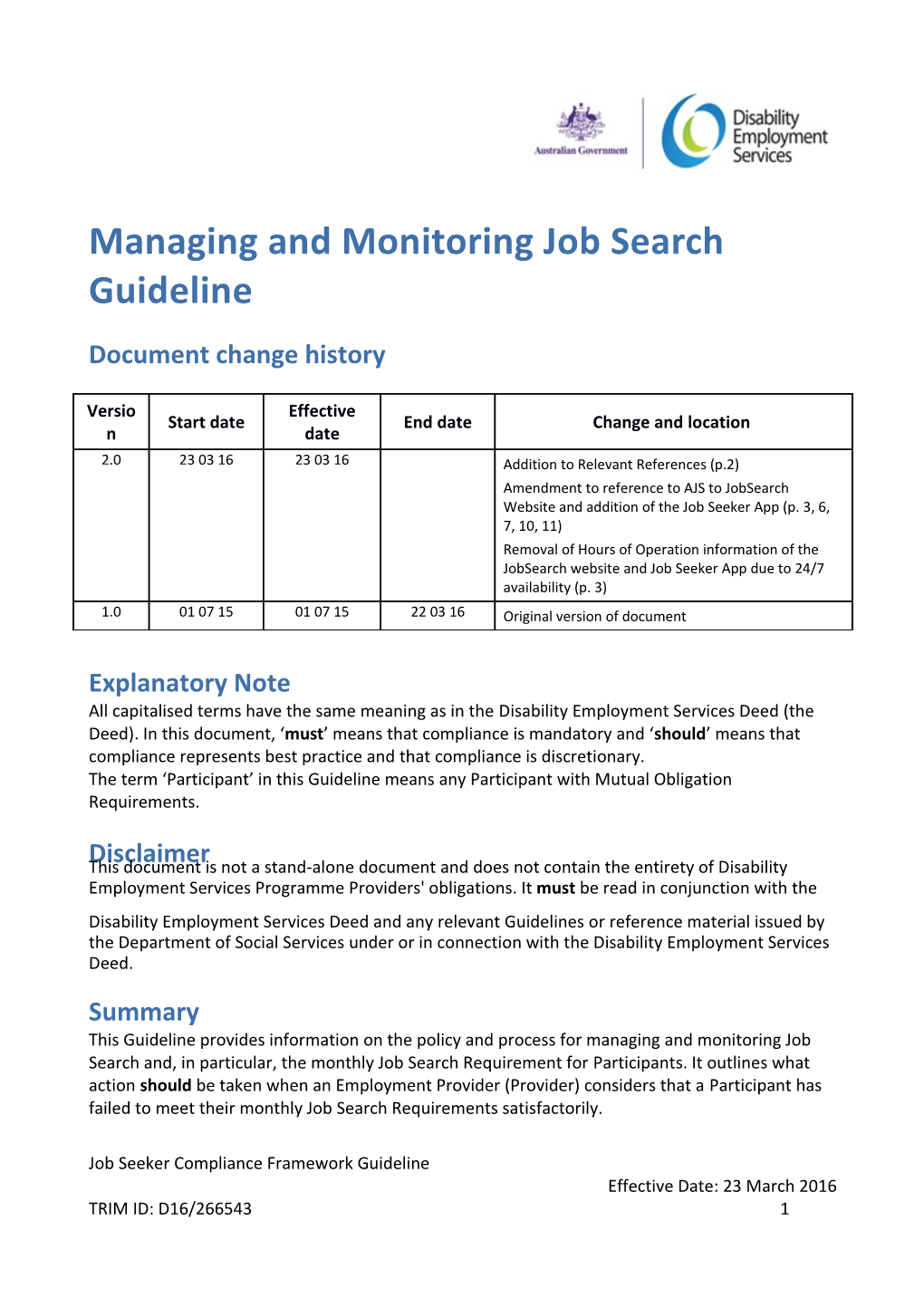 Managing and Monitoring Job Search