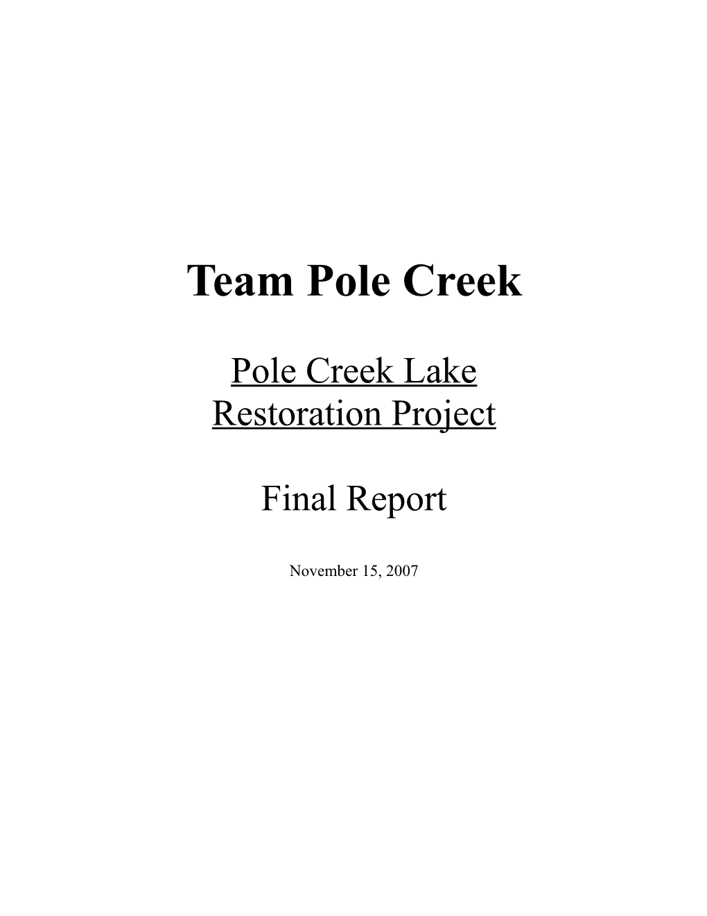 Team Pole Creek