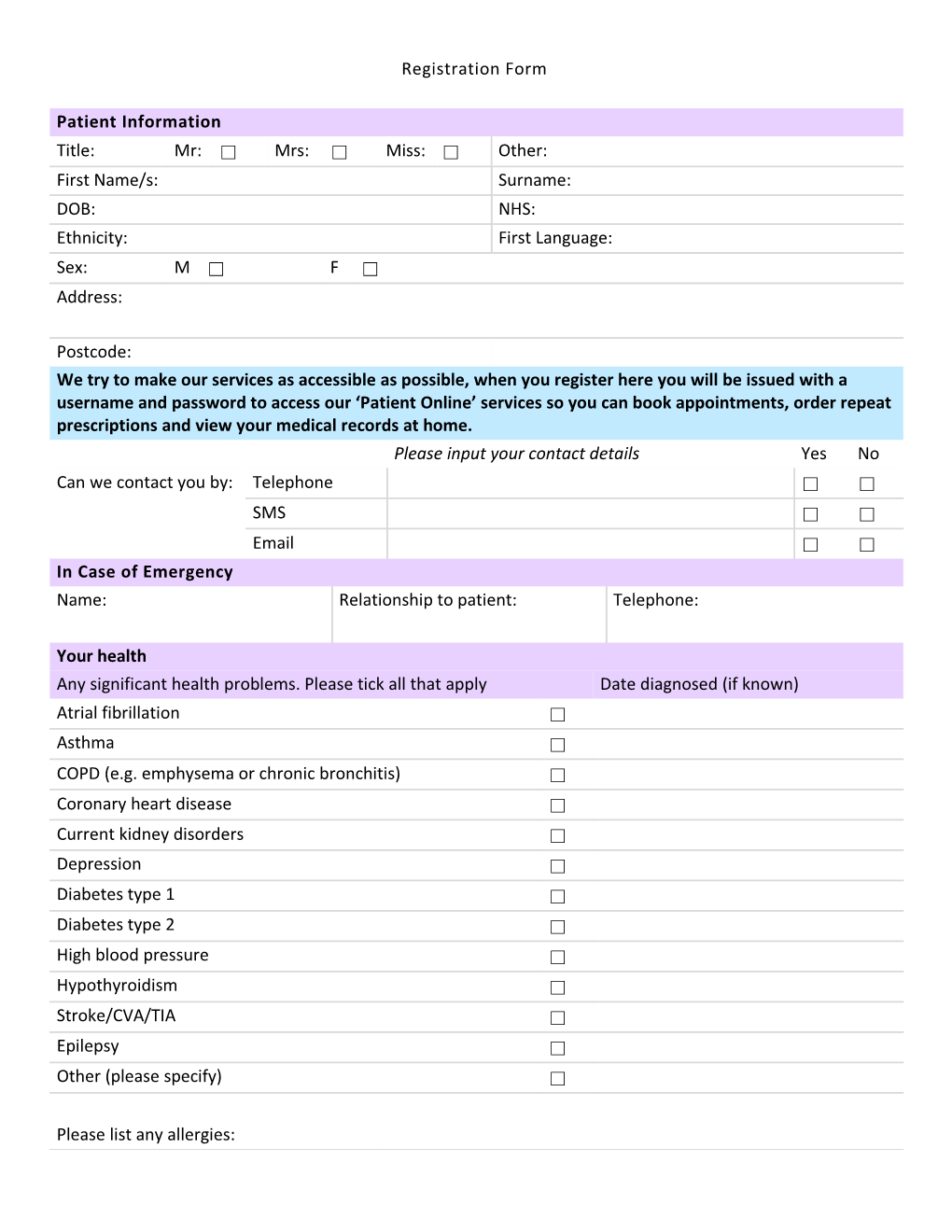 Medical Office Registration Form s1