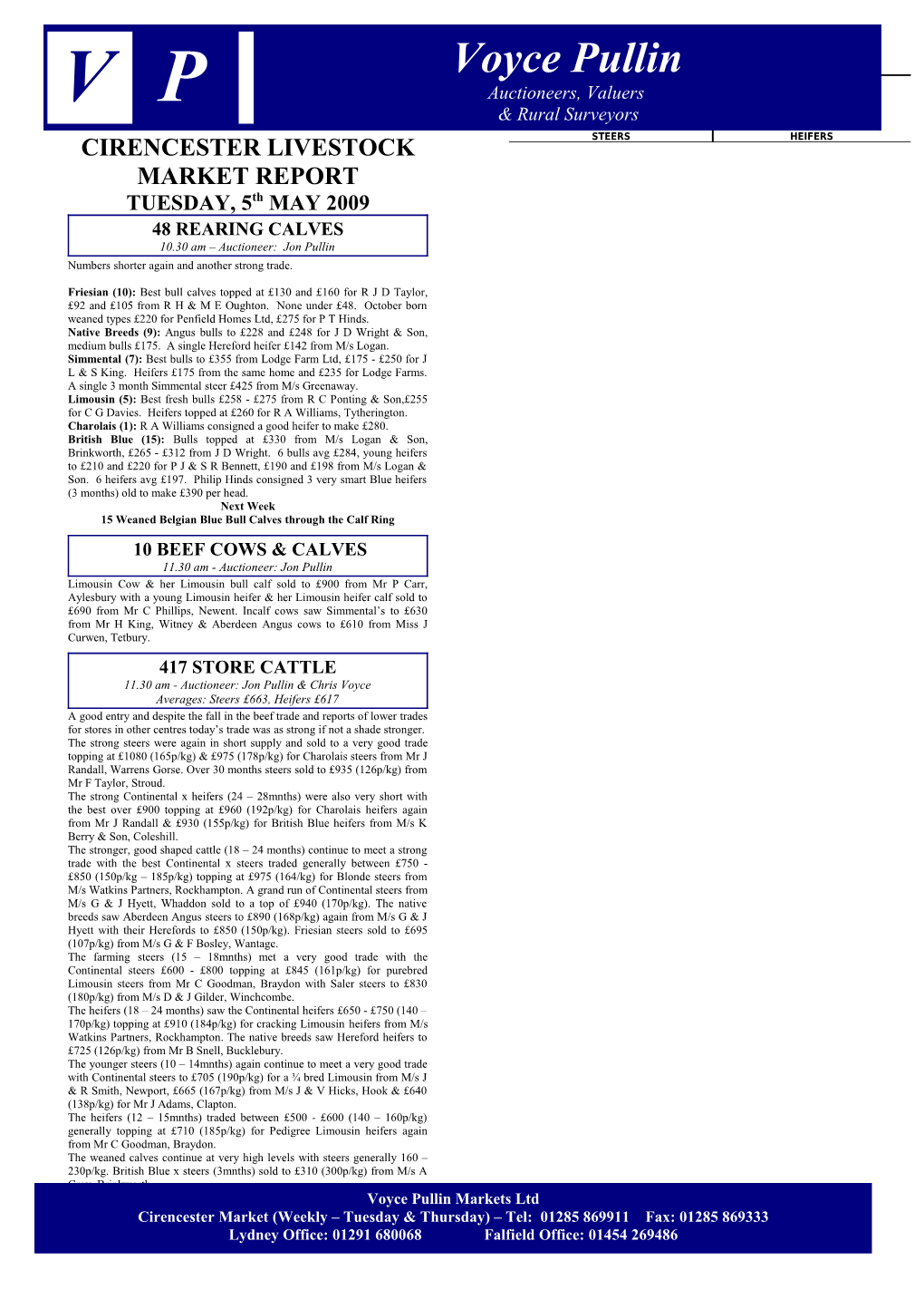 Cirencester Livestock Market Report s1