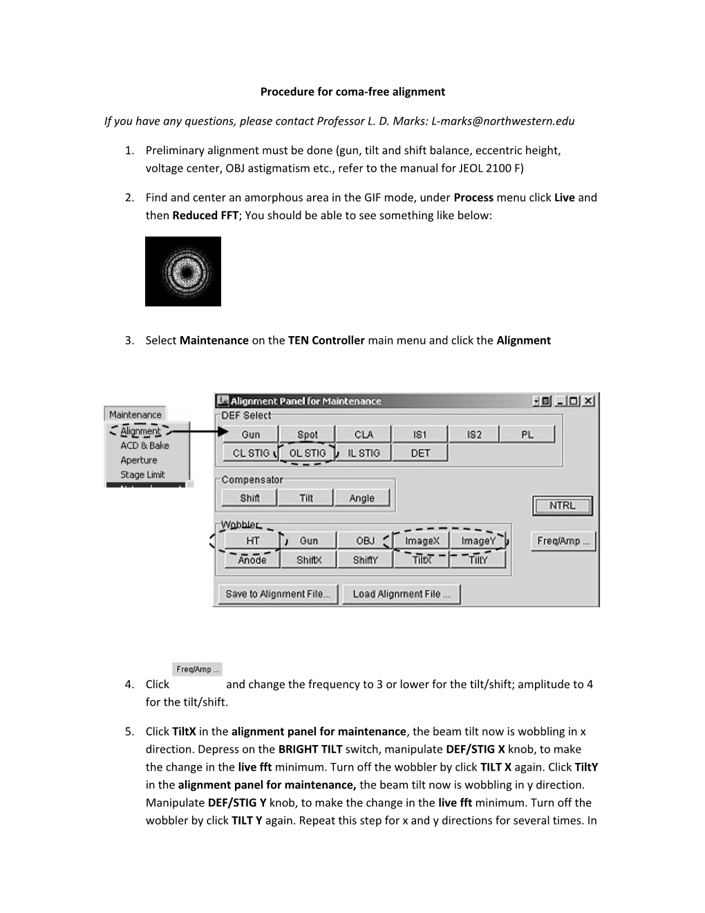 Procedure for Coma-Free Alignment