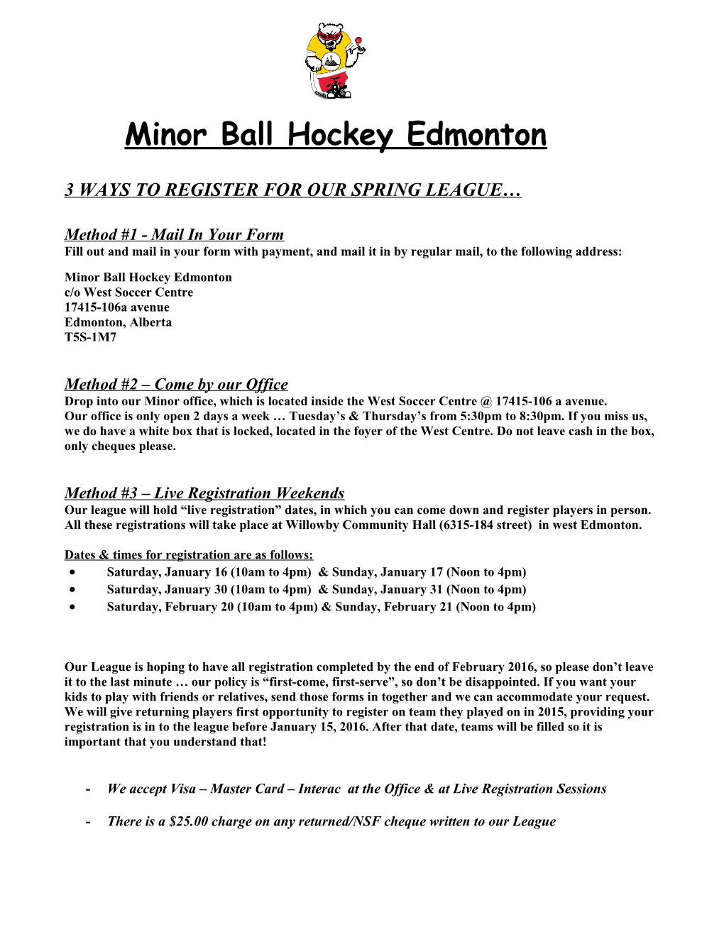 Minor Ball Hockey Edmonton