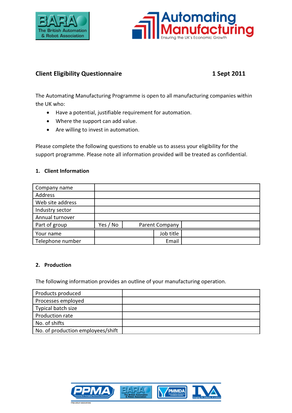 Automating Manufacturing Programme