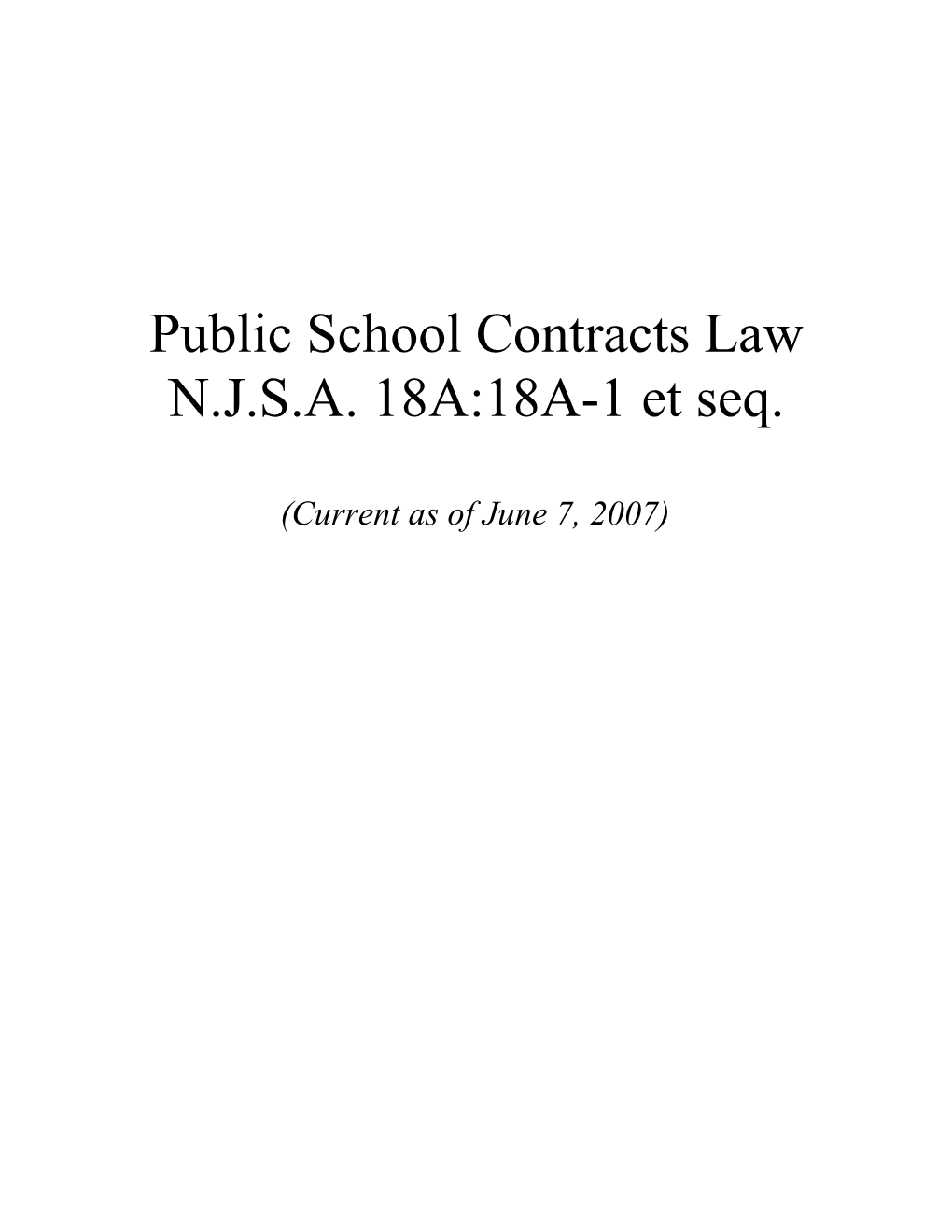 Public School Contracts Law