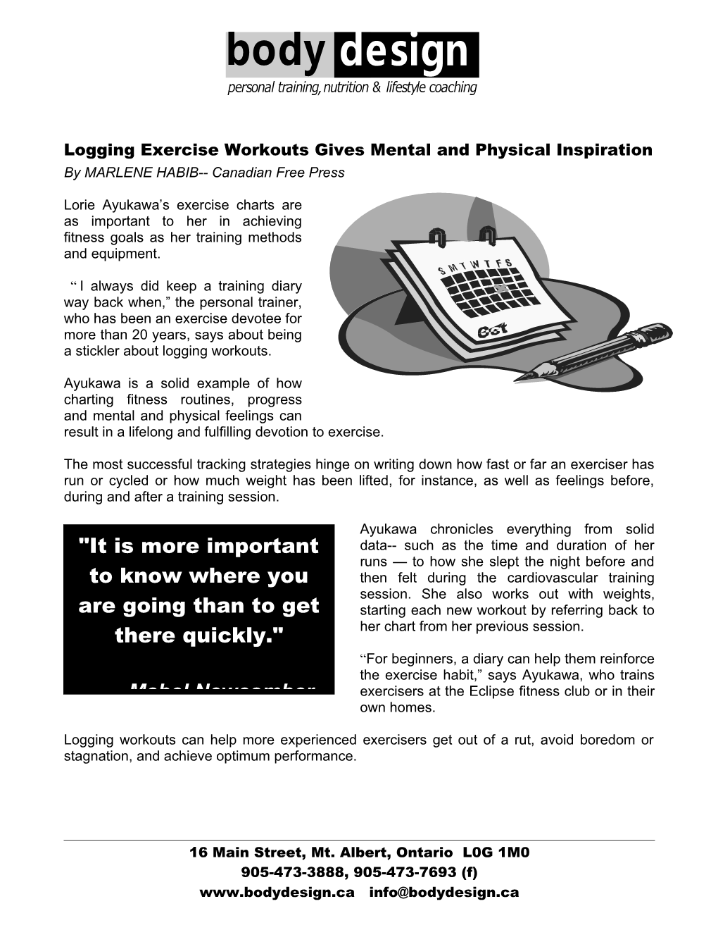 Logging Exercise Workouts Gives Mental and Physical Inspiration