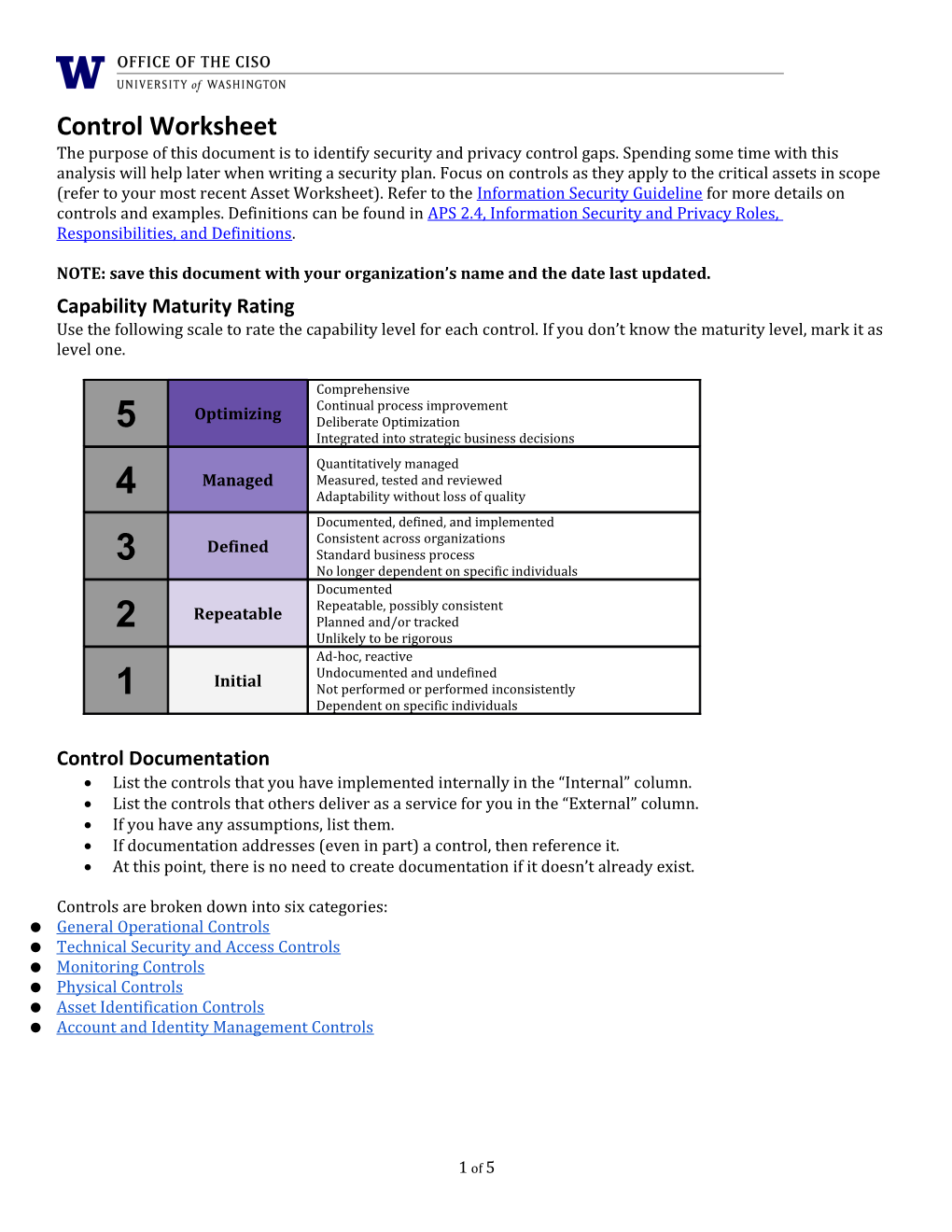 Control Gap Analysis - V1 Draft