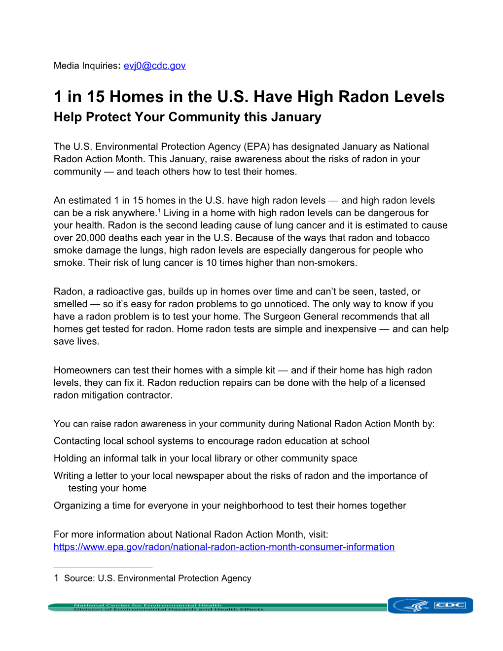 1 in 15 Homes in the United States Have Dangerously High Radon Levels. Help Protect Your