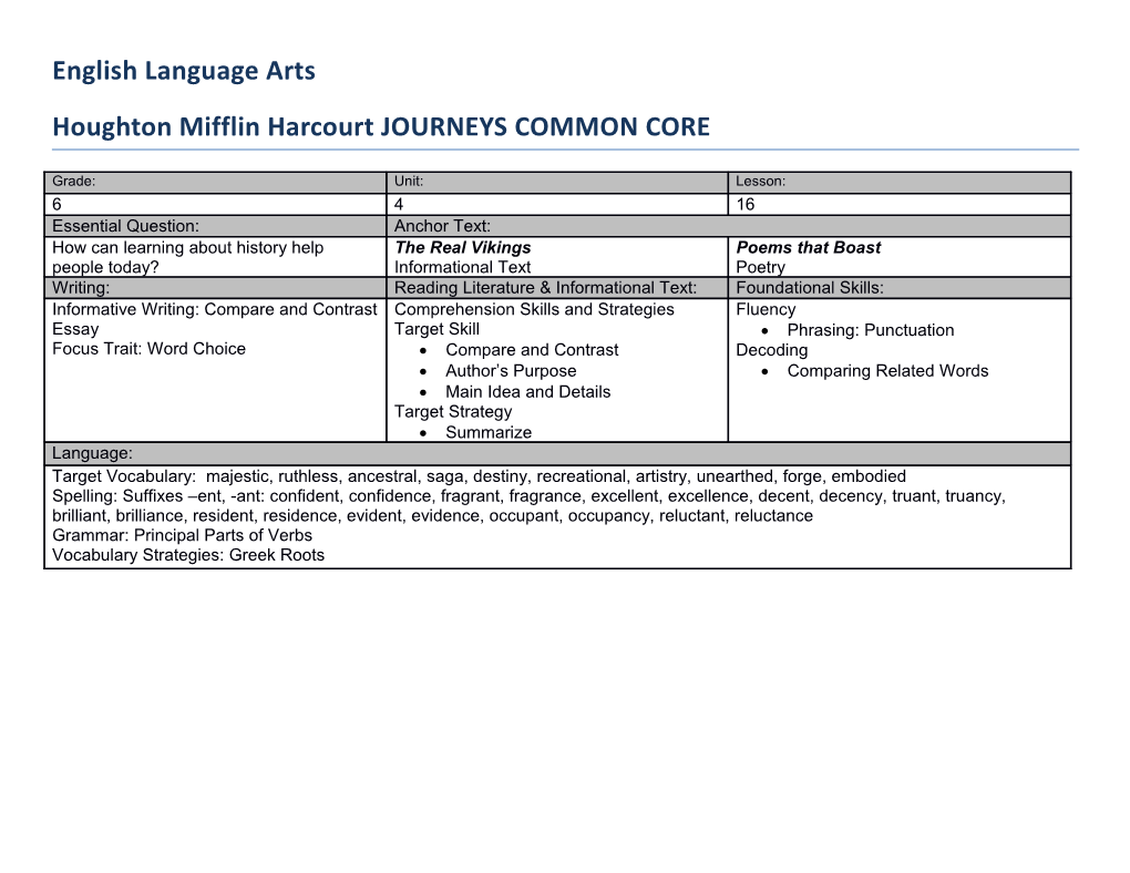 Houghton Mifflin Harcourt JOURNEYS COMMON CORE s9