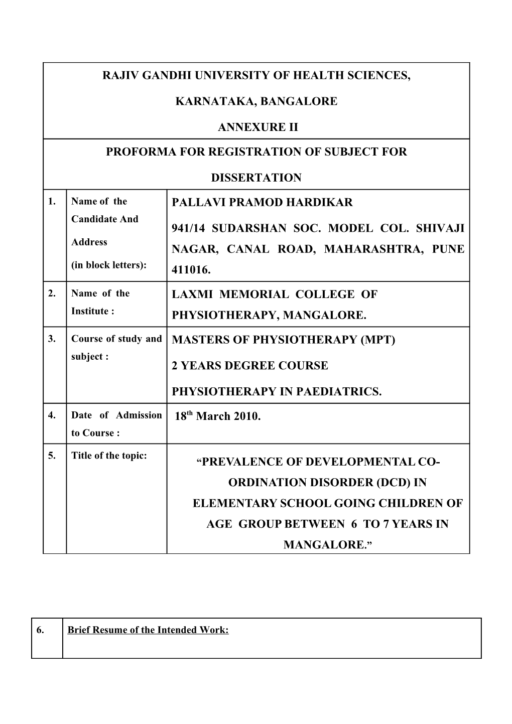 Rajiv Gandhi University of Health Sciences s294