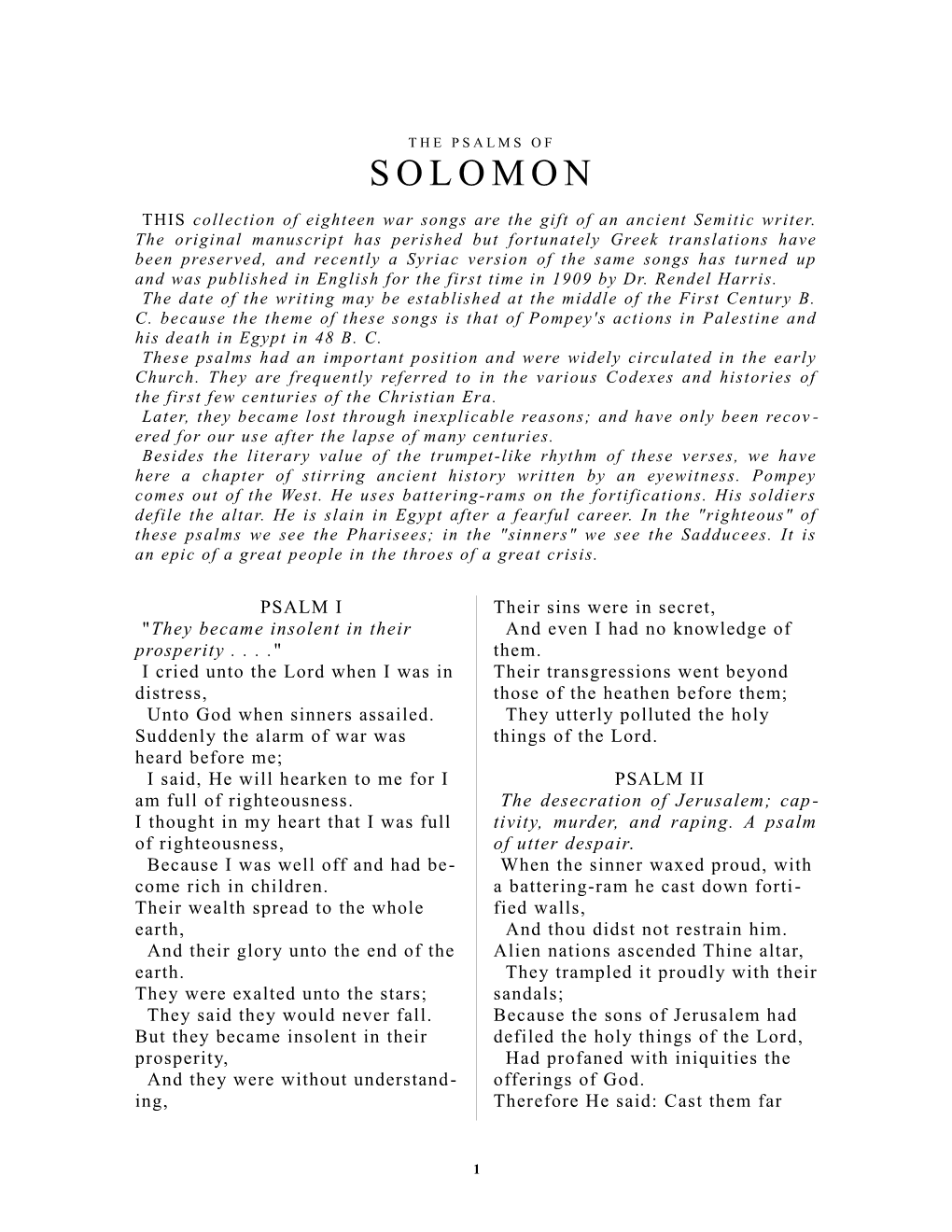 Psalms of Solomon