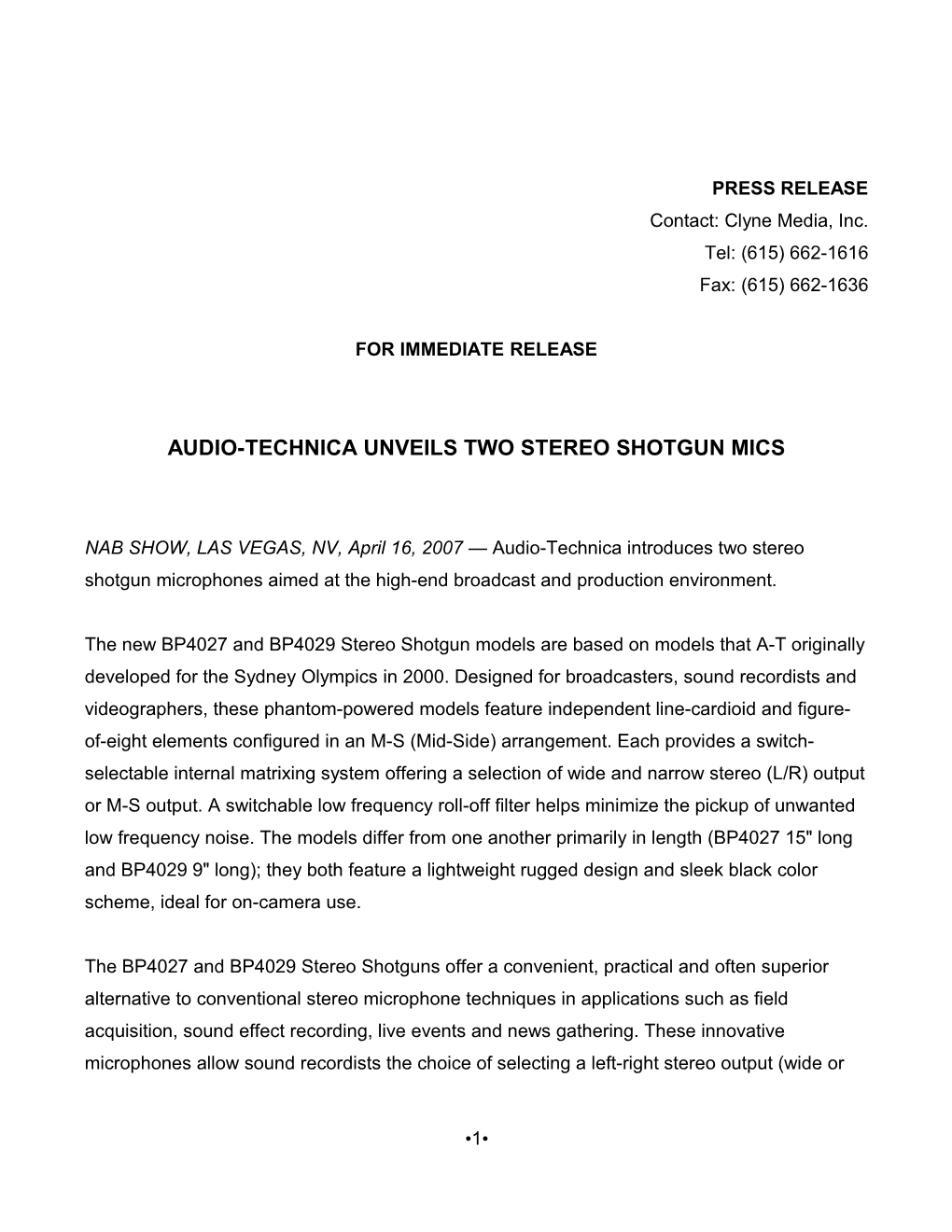 Audio-Technica Unveils Two Stereo Shotgun Mics