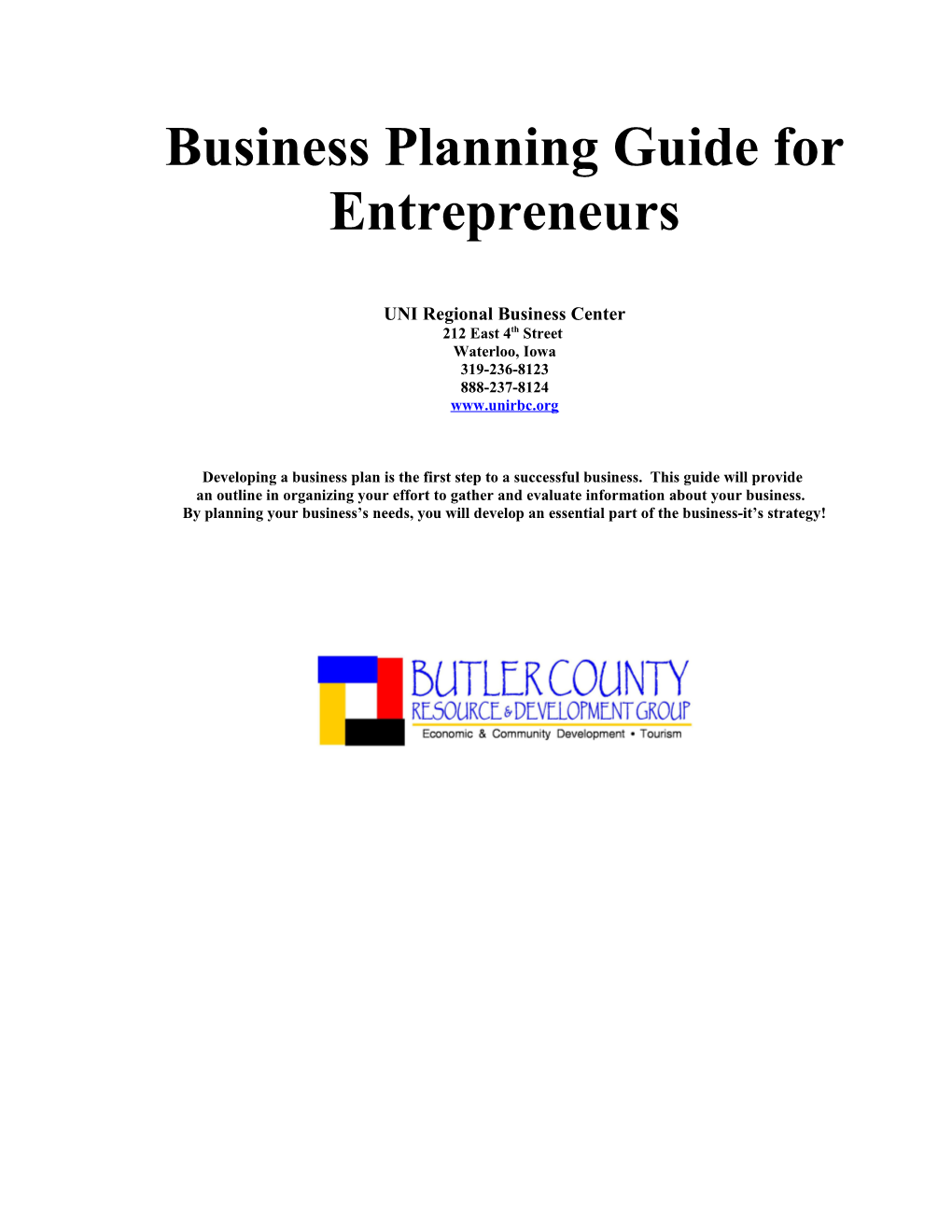 Business Planning Guide For Entrepreneurs