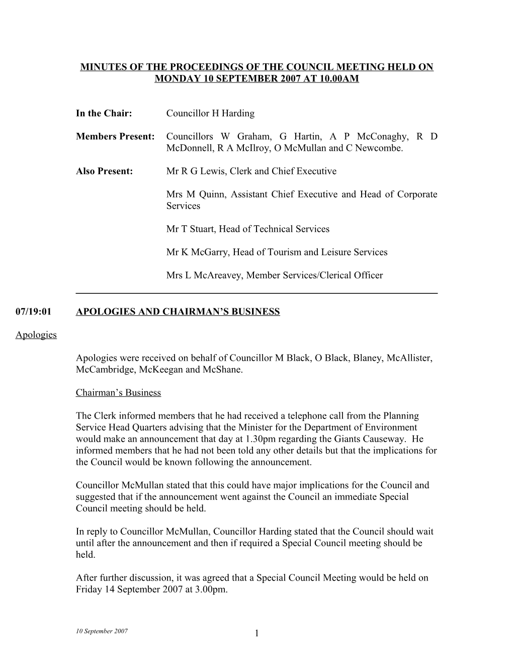 Minutes of the Proceedings of the Council Meeting Held on Monday 13 February 2006 at 10