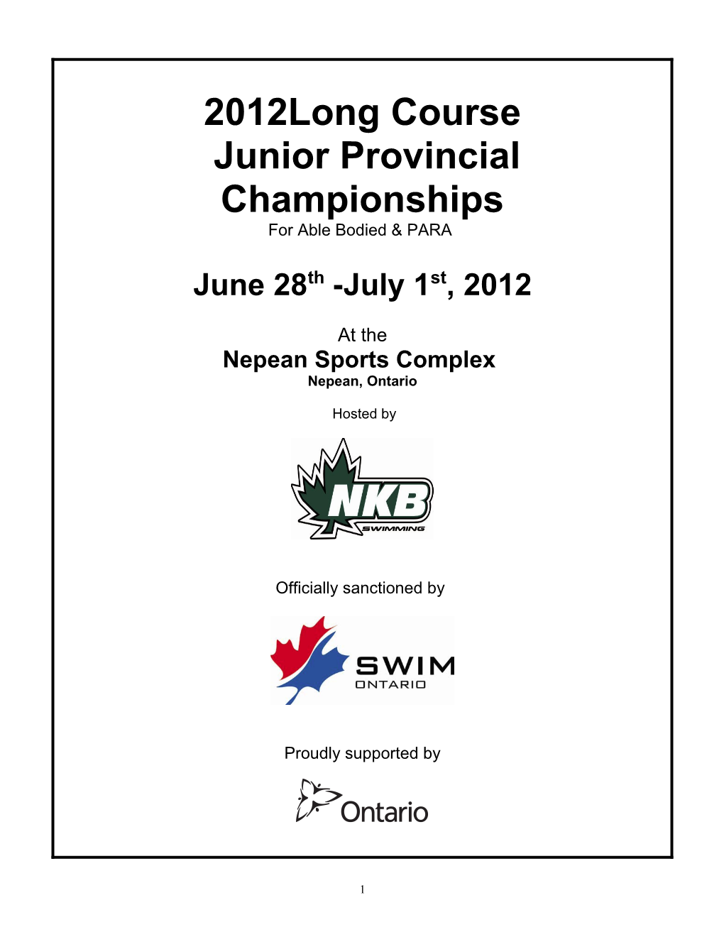 Junior Provincial Championships