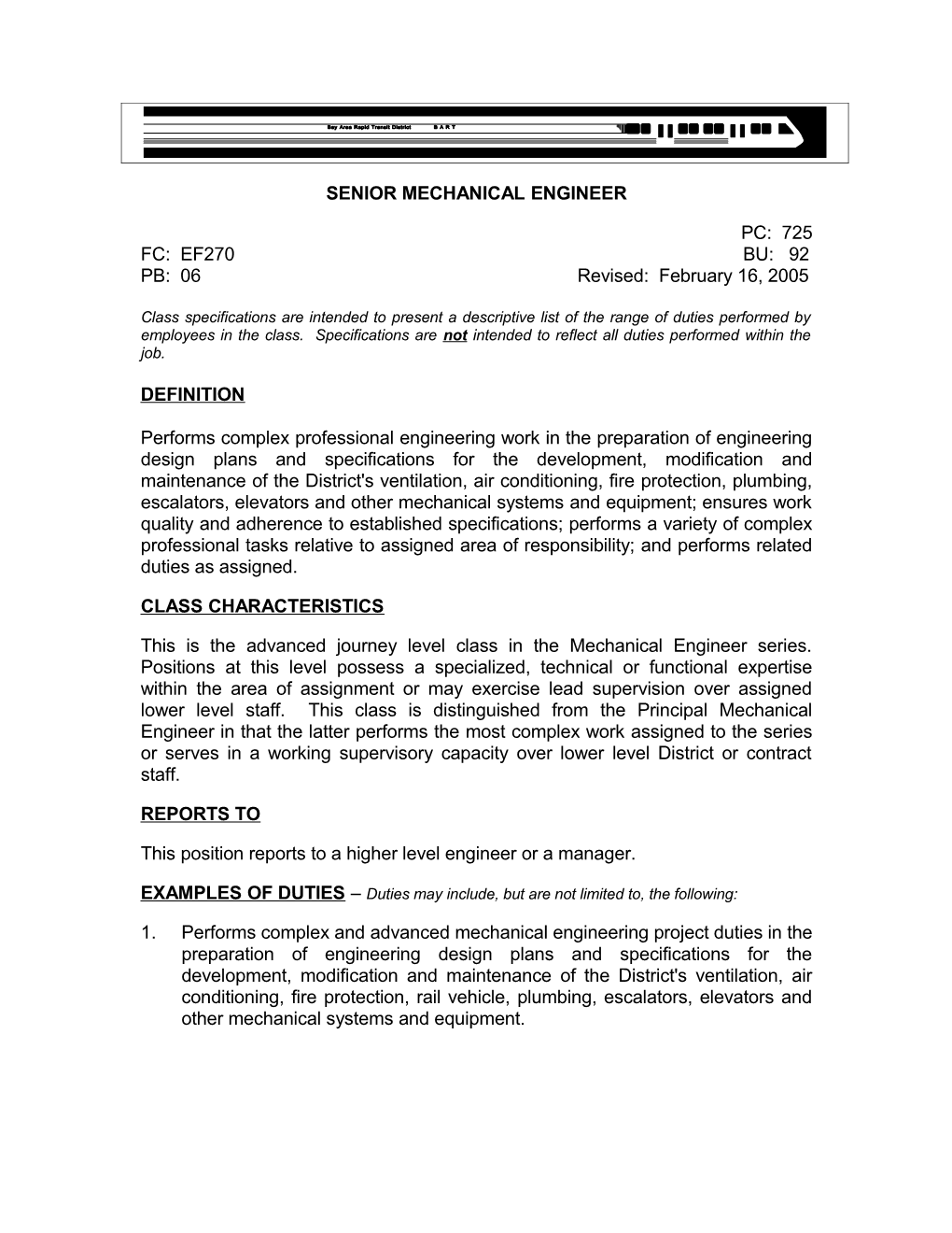 Senior Mechanical Engineer