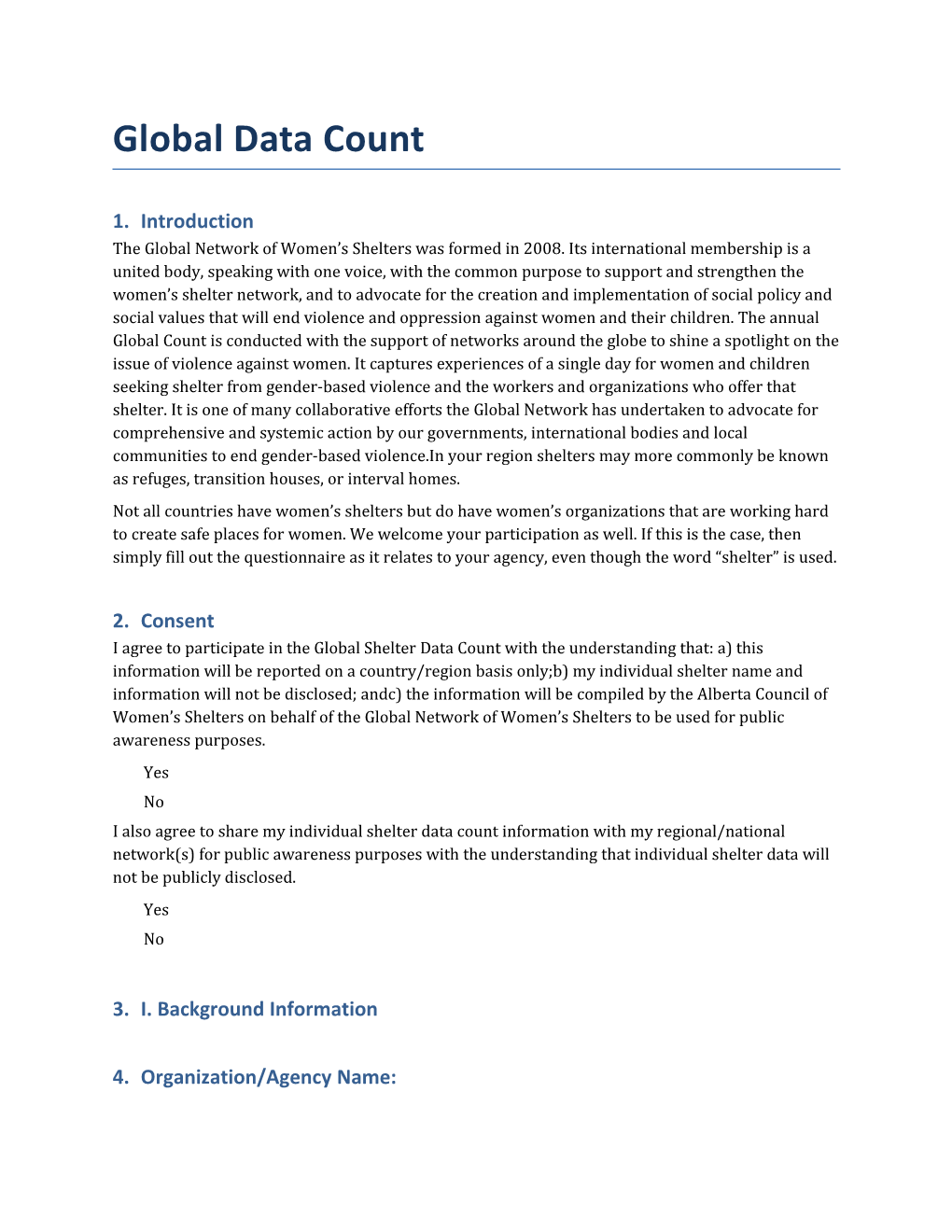 Global Data Count