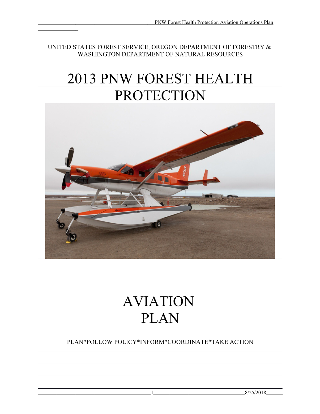 Pnwforest Health Protection Aviation Operations Plan