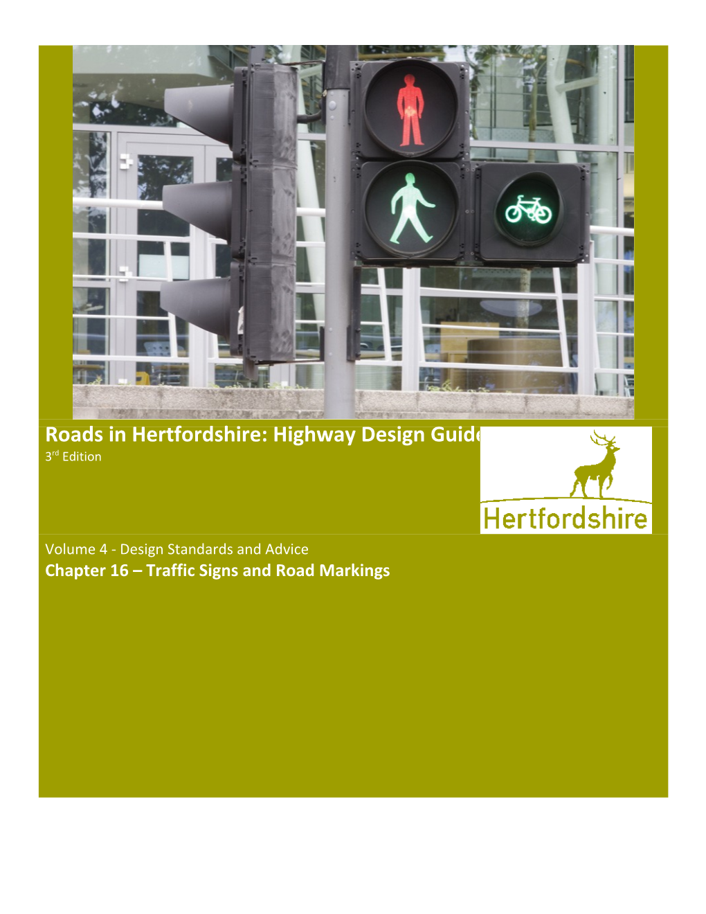 Roads in Hertfordshire 3Rd Edition Volume 3 Pre Consultation Draft 15 July 2010 for MRG