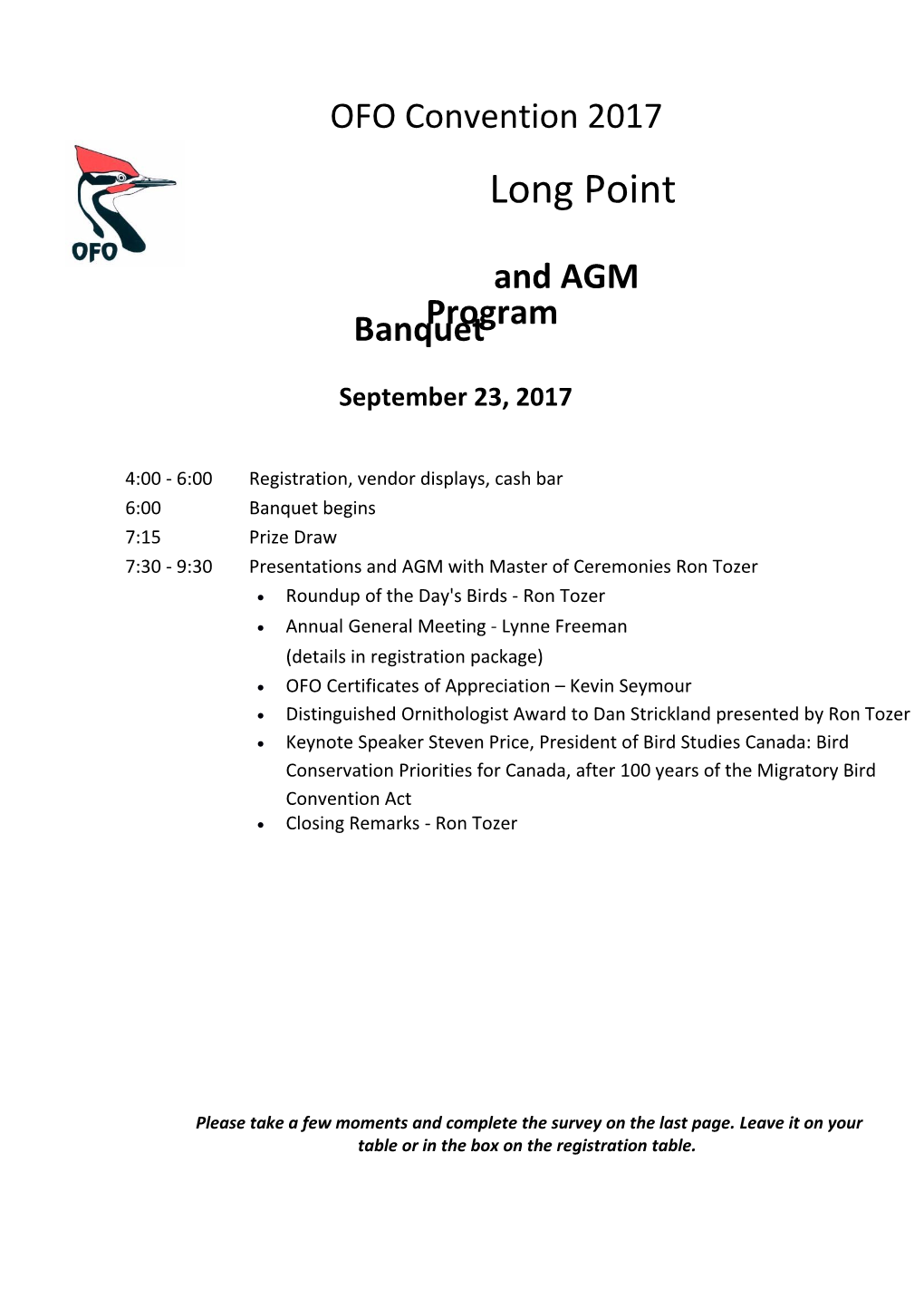 Banquet and AGM Program
