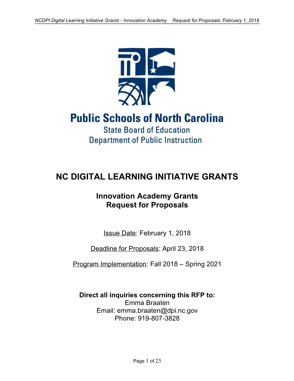 Nc Digital Learning Initiative Grants s1