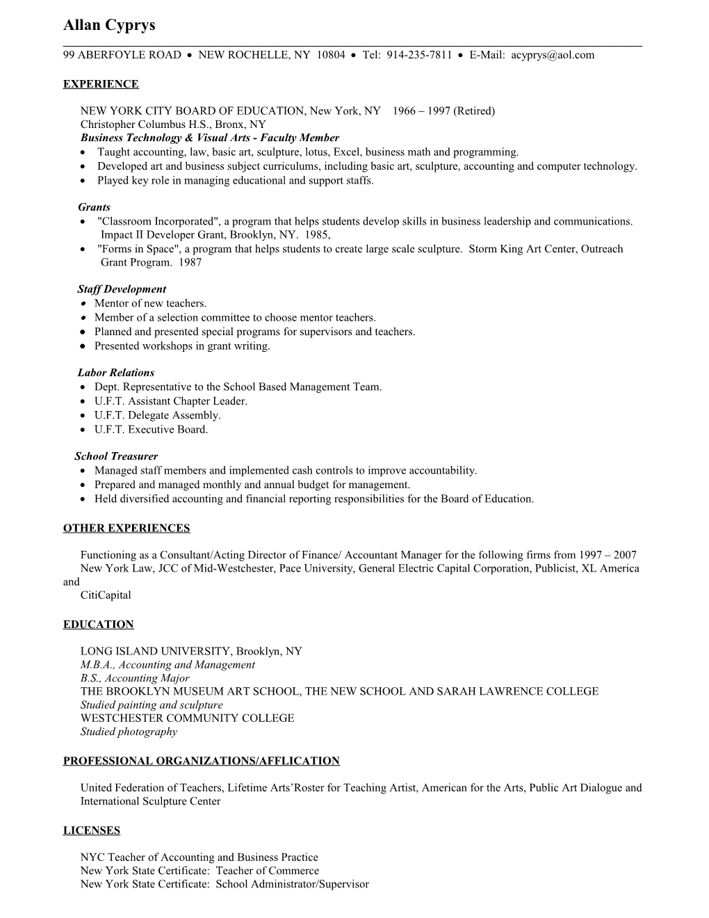 Resume for Accounting Jobs