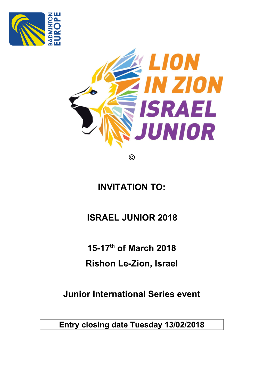 Junior International Series Event