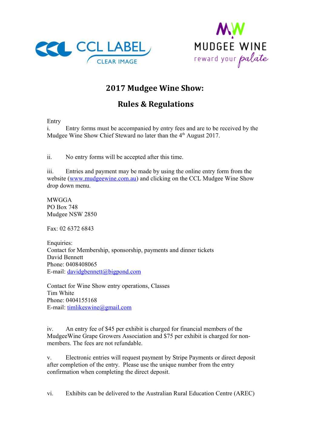 2017 Mudgee Wine Show