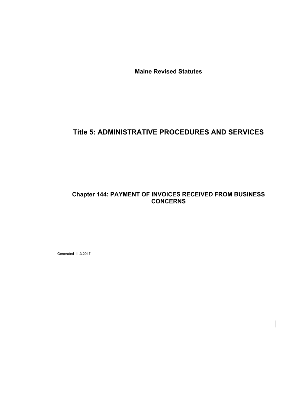 Title 5: ADMINISTRATIVE PROCEDURES and SERVICES s1