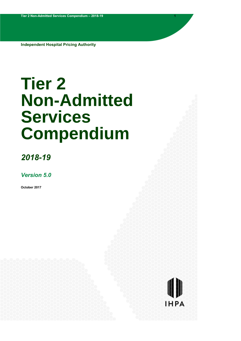 Tier 2 Non-Admitted Services Compendium 2018-19