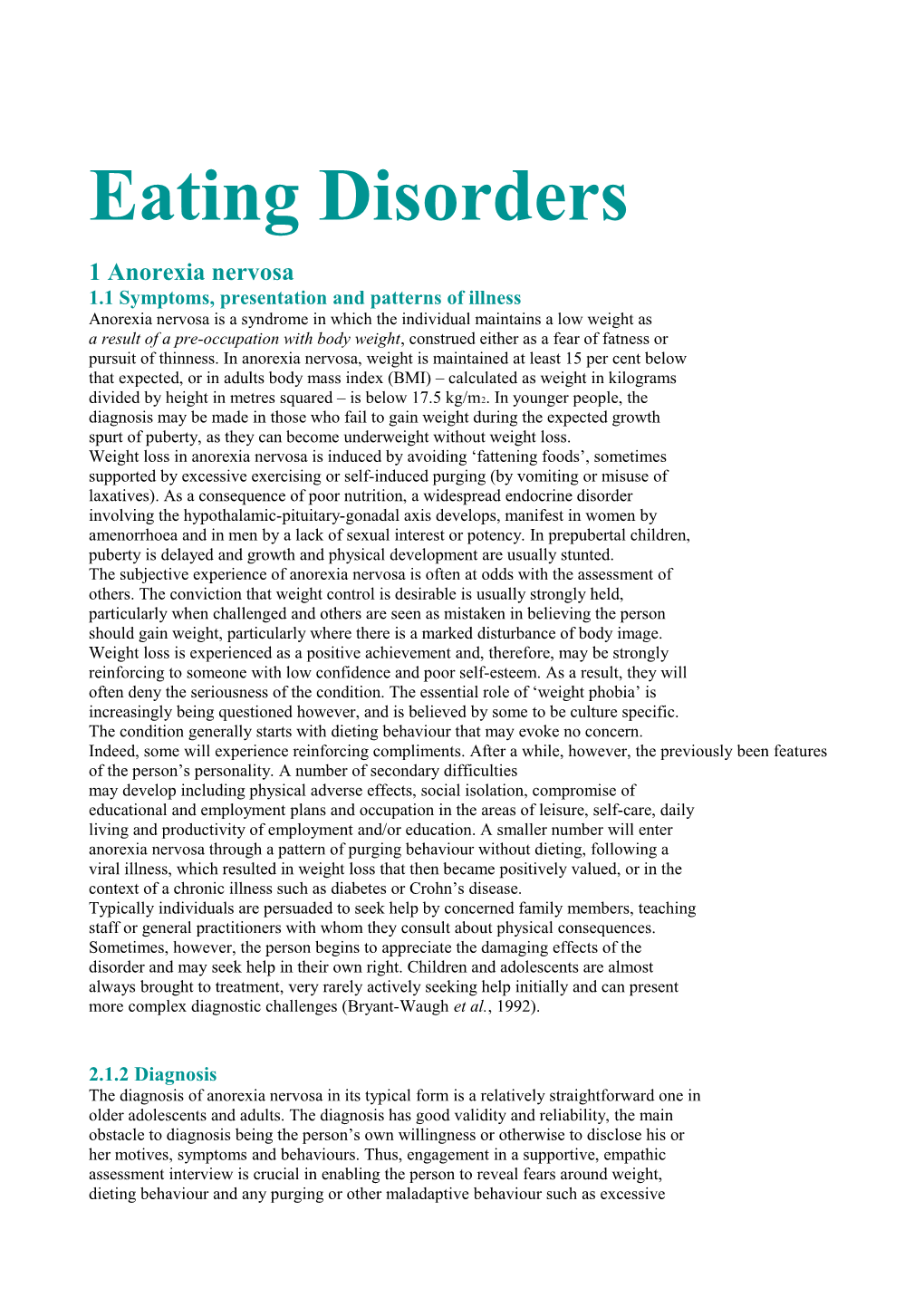 1.1 Symptoms, Presentation and Patterns of Illness
