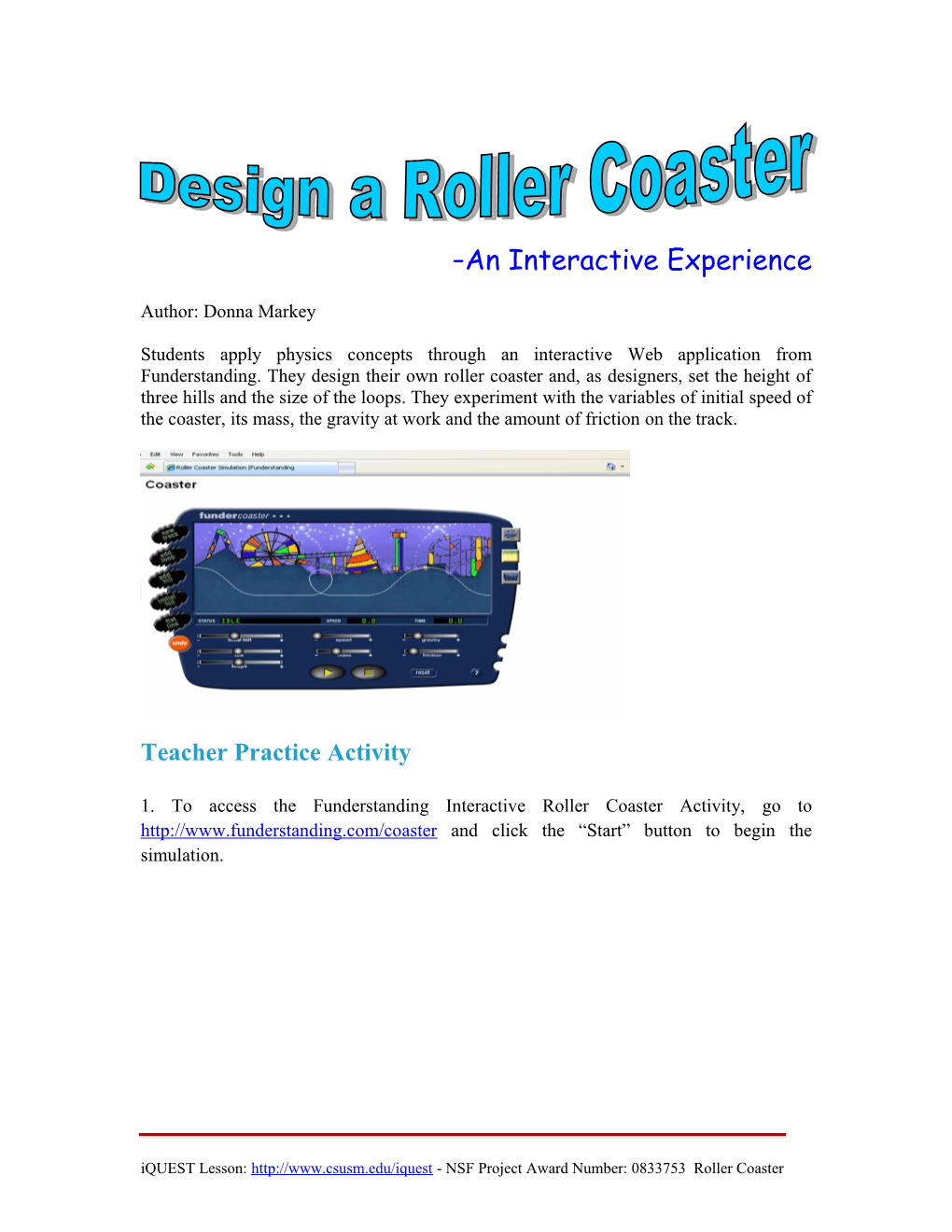 Design a Roller Coaster