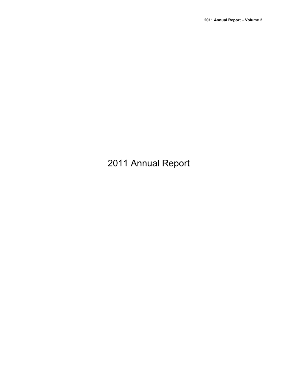 2011 Annual Report Volume 2