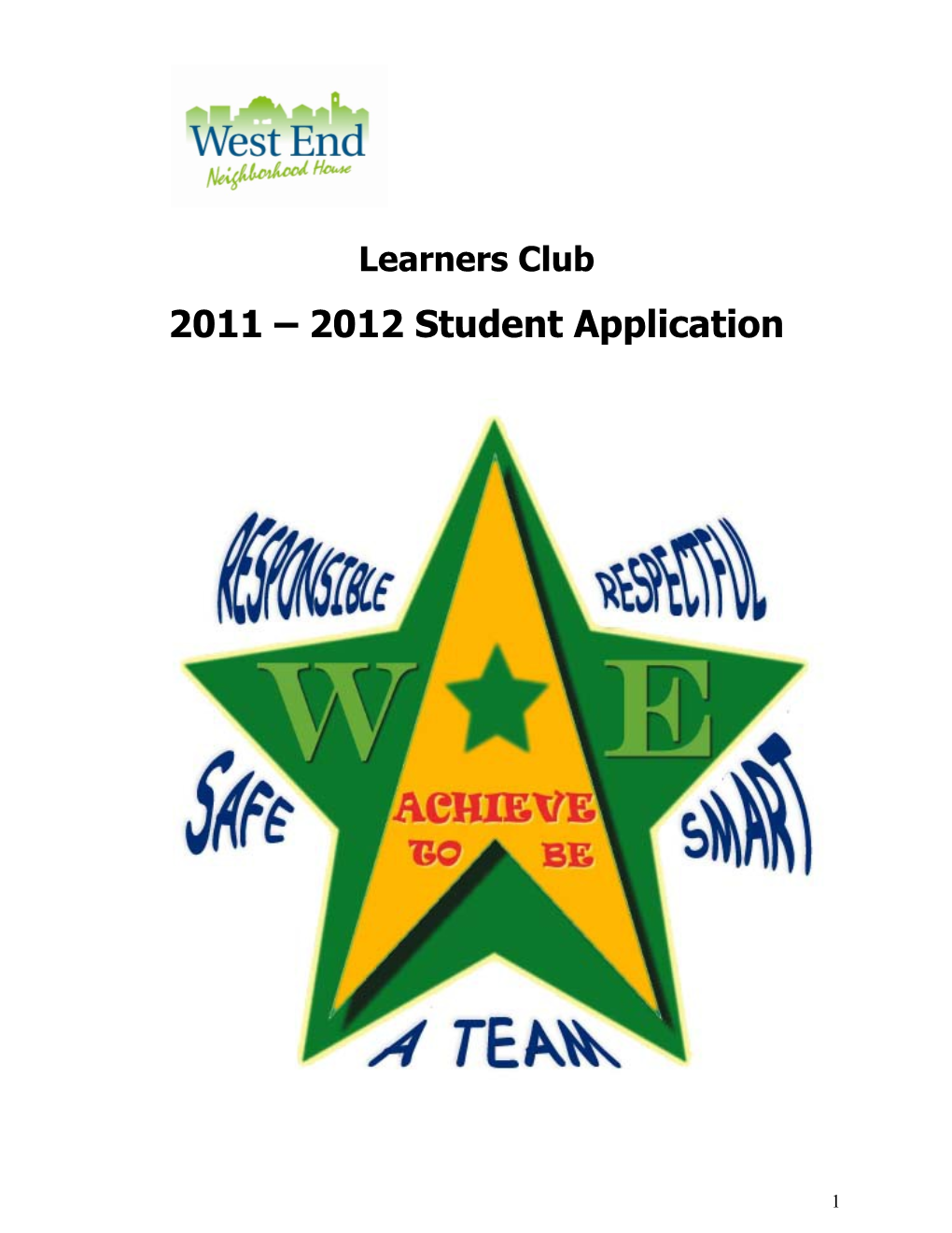 2011 2012 Learners Club Student Application