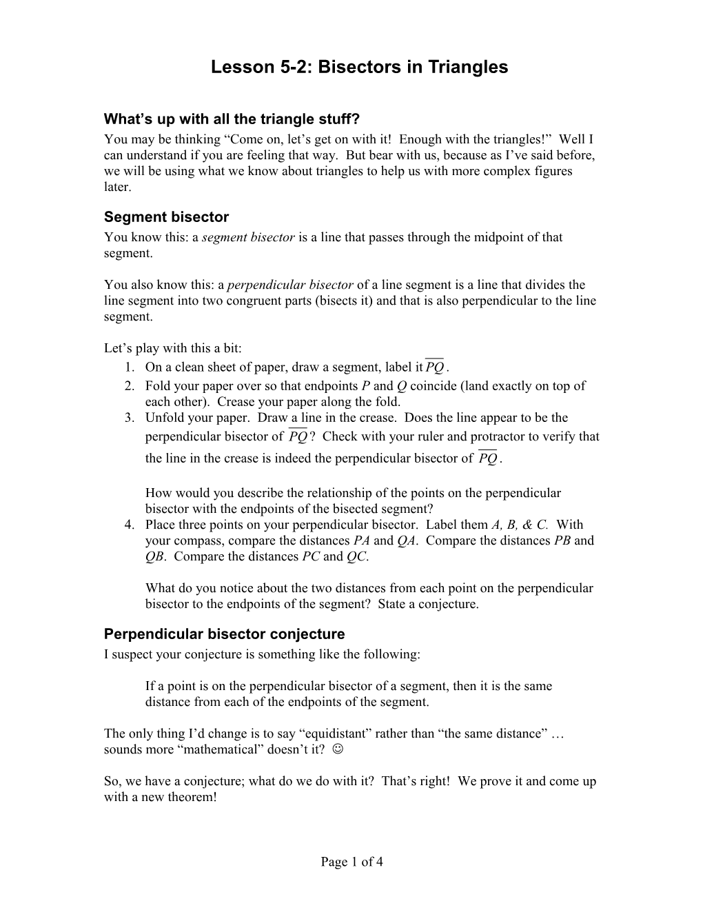 Lesson 1-1: Inductive Reasoning & Patterns