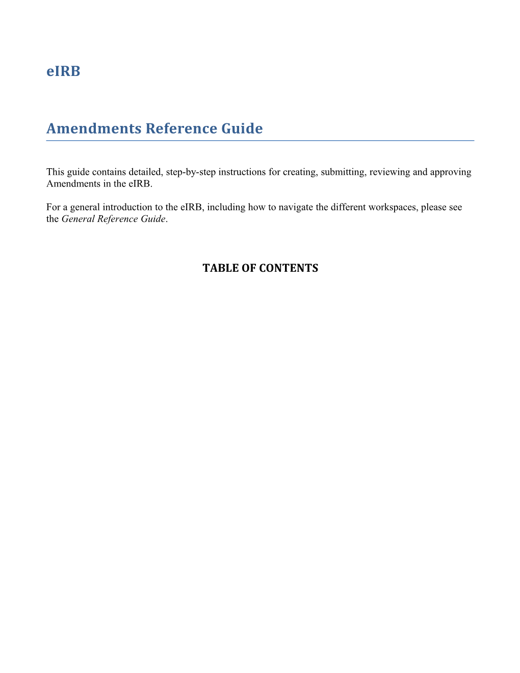 Amendments Reference Guide