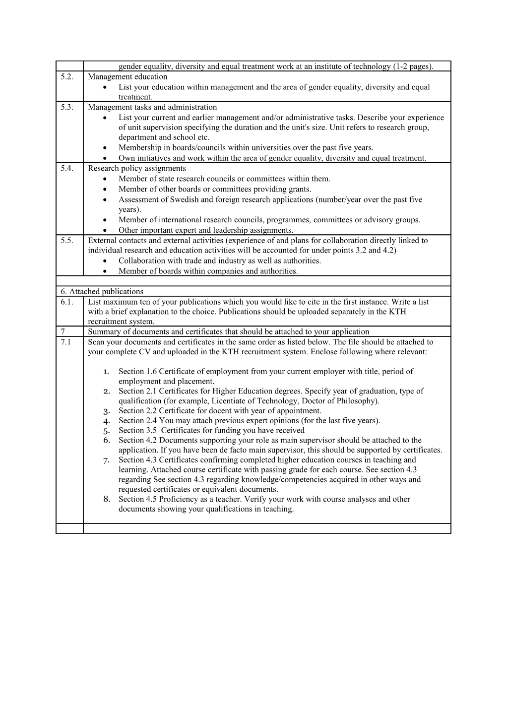 CV Template for the Employment and Promotion of Teachers