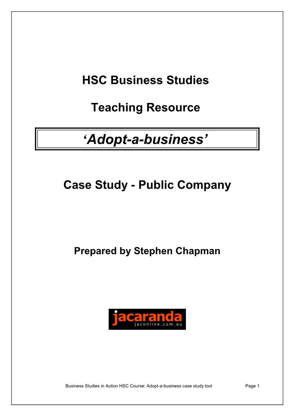 HSC Business Studies