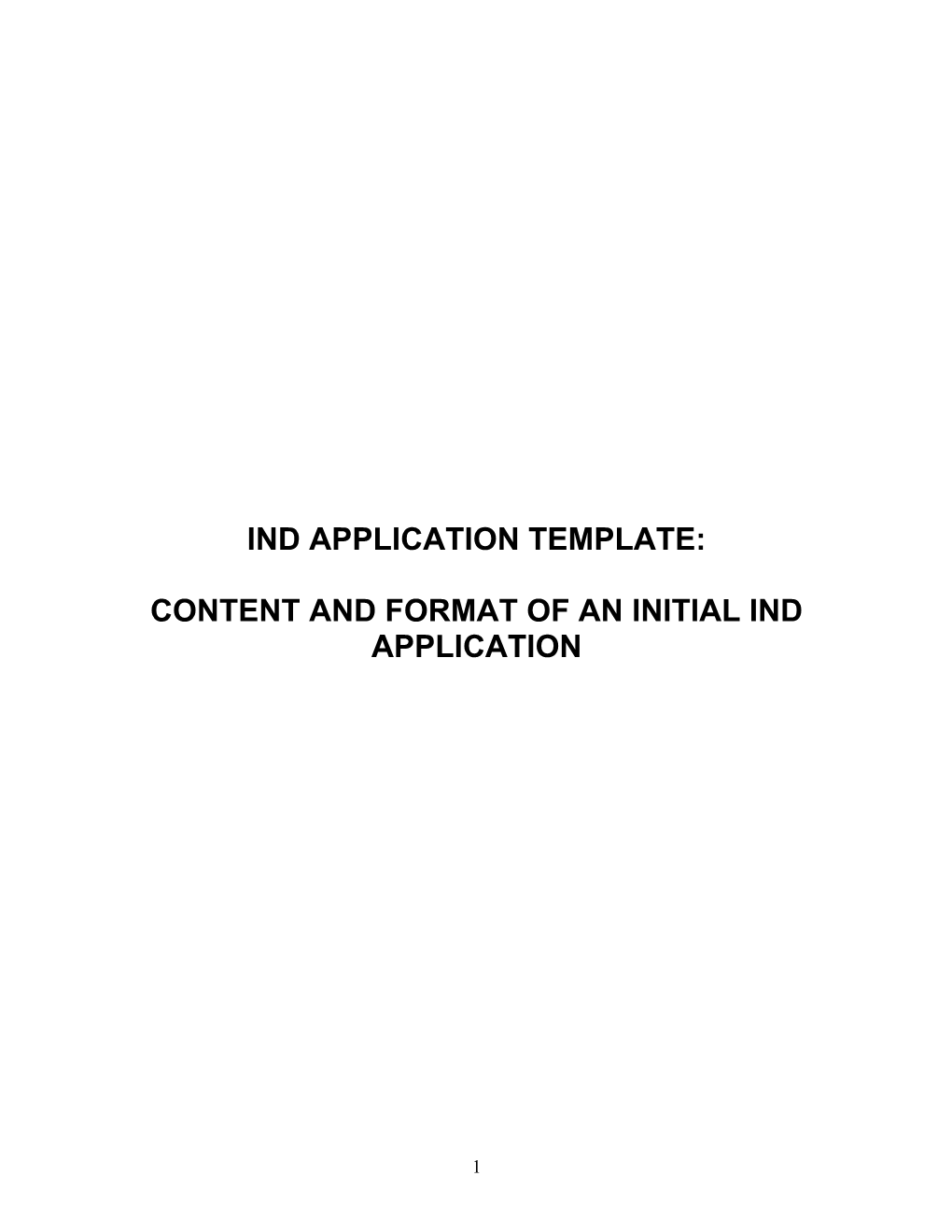 IND Application Template