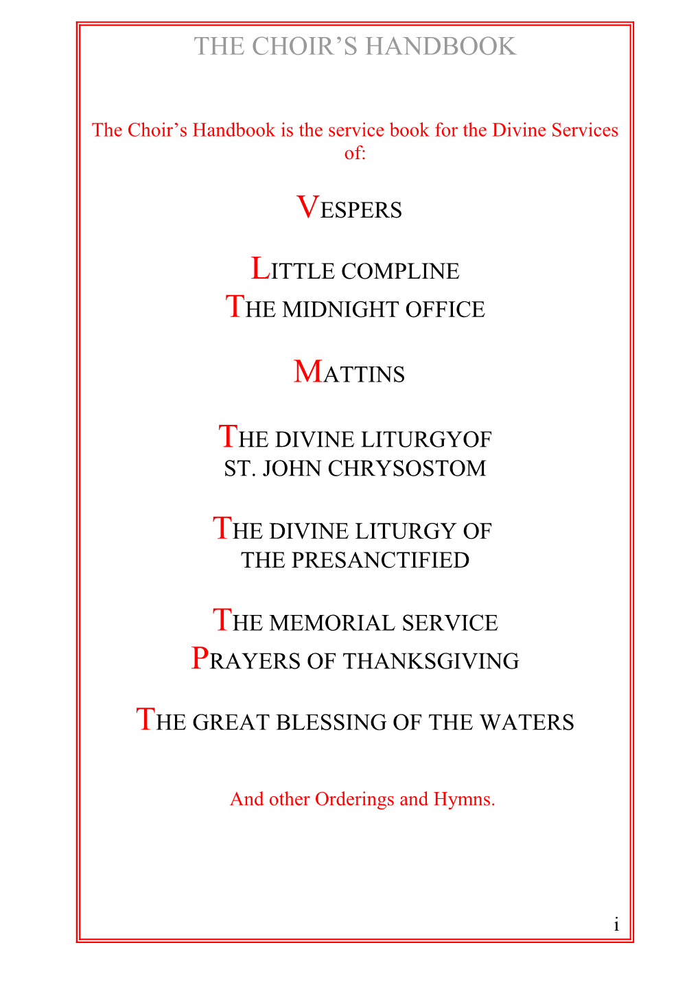 The Choir's Handbook