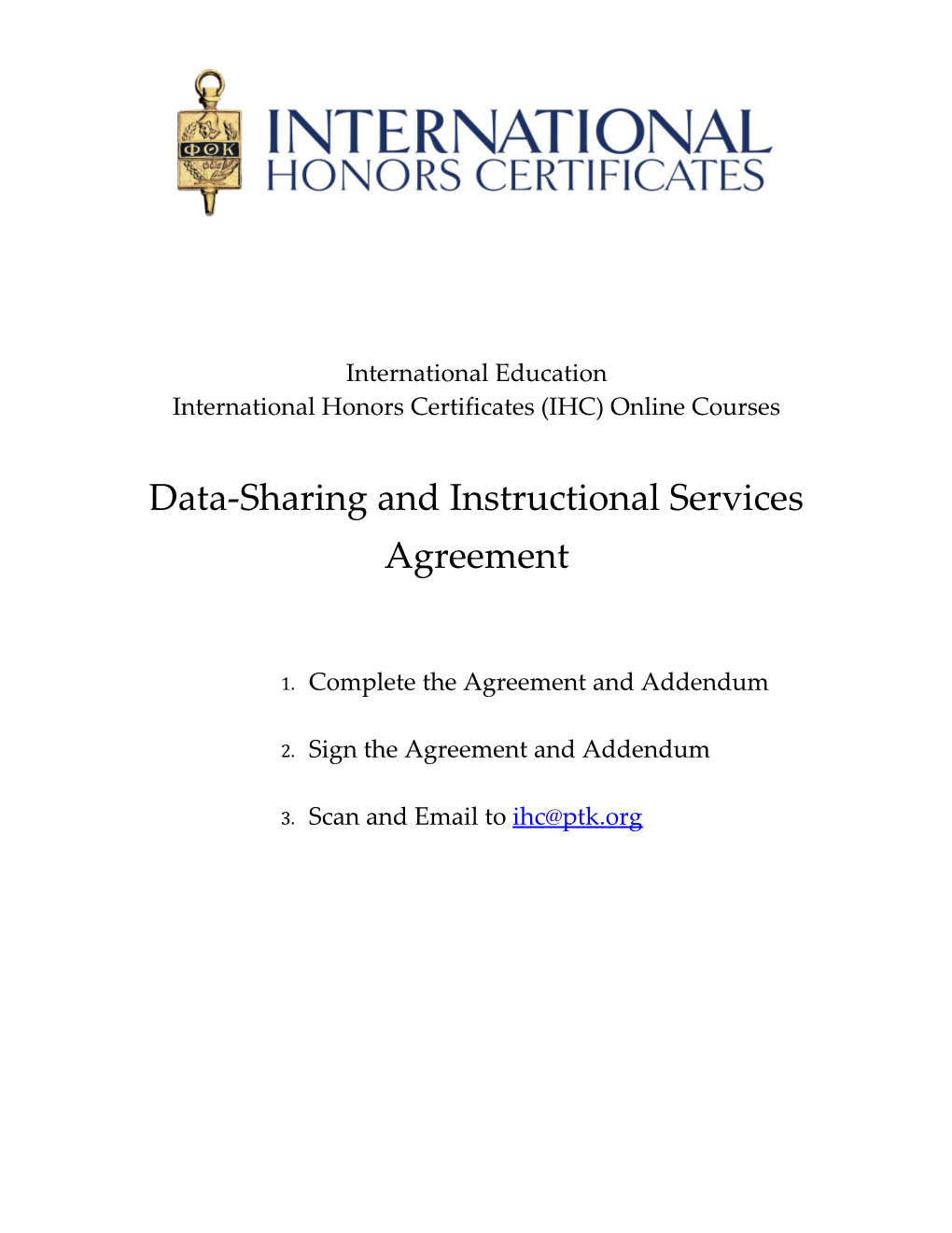 International Honors Certificates (IHC) Online Courses