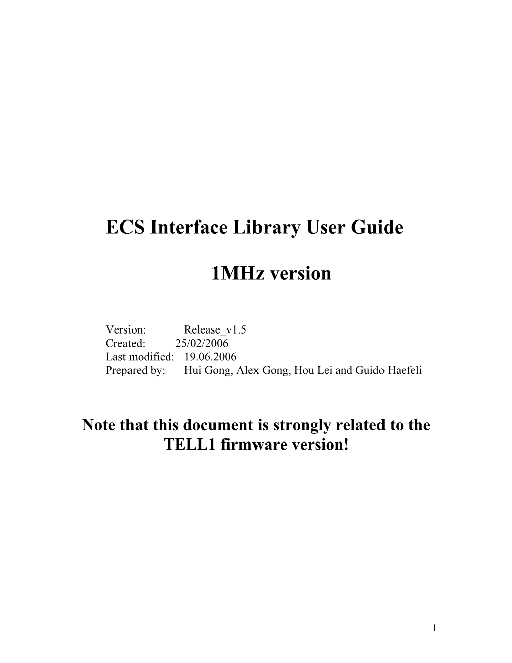 ECS Interface Library User Guide