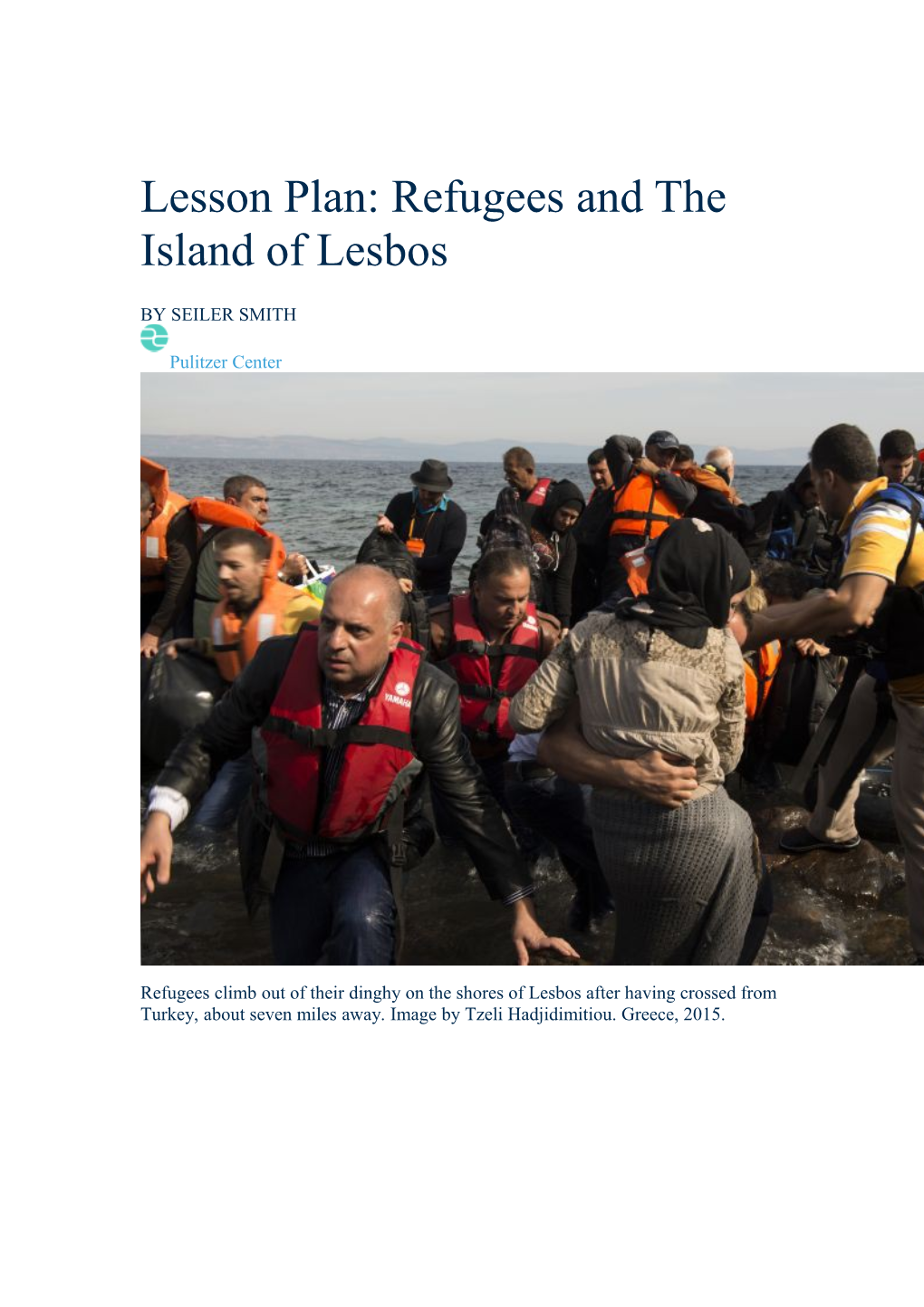 Lesson Plan: Refugees and the Island of Lesbos