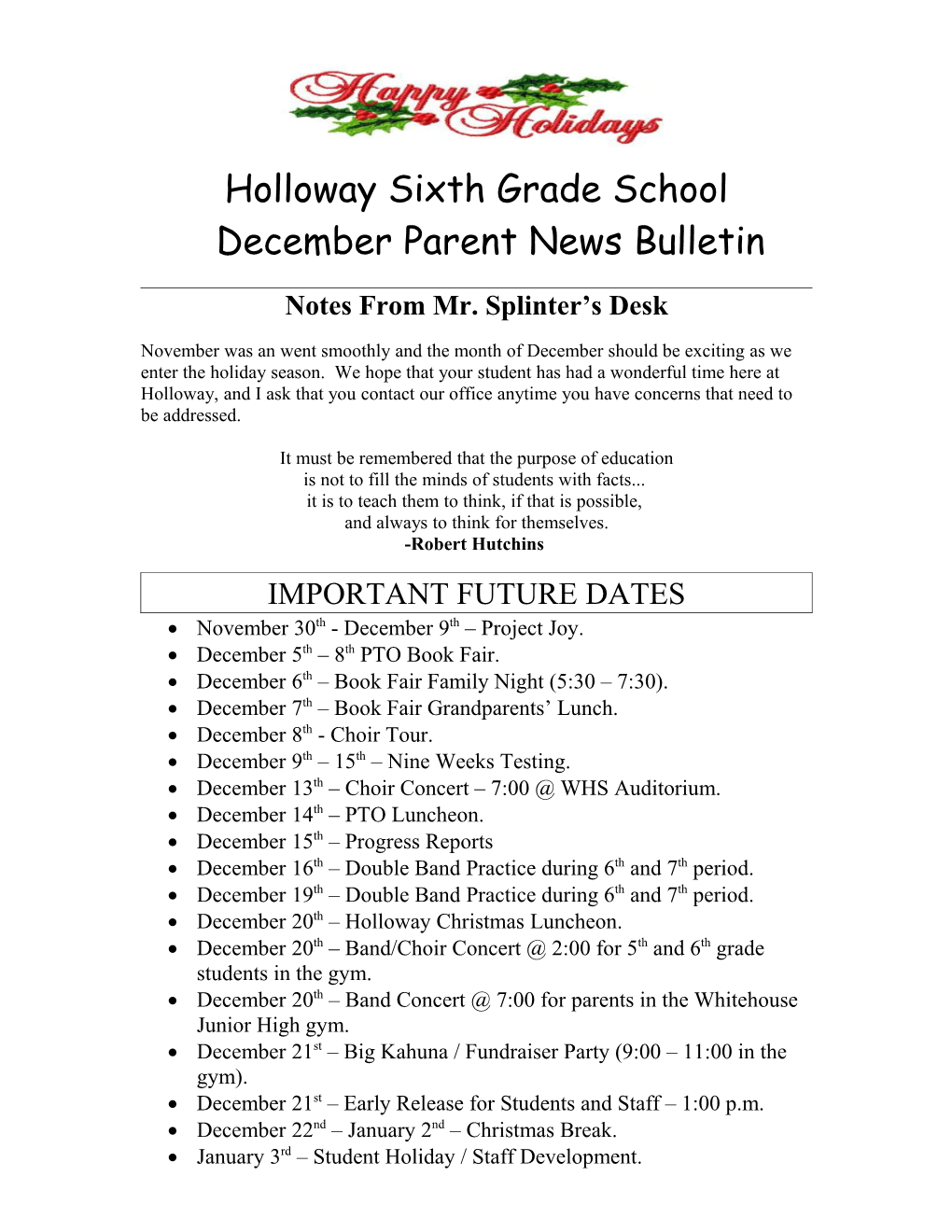 Holloway Sixth Grade School s2