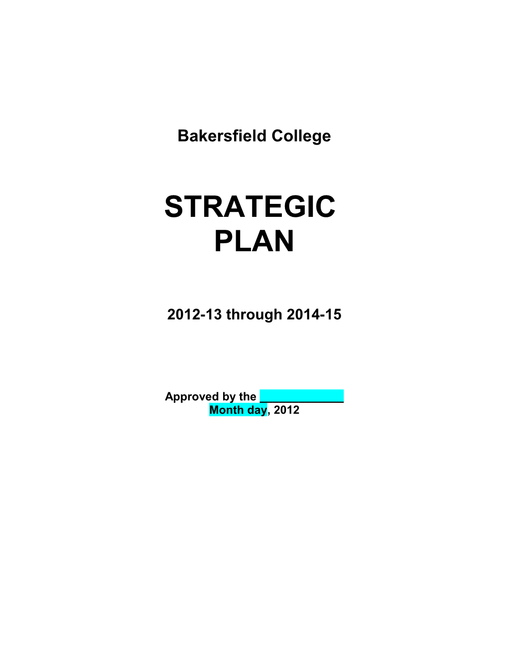 Strategic Plan Outline